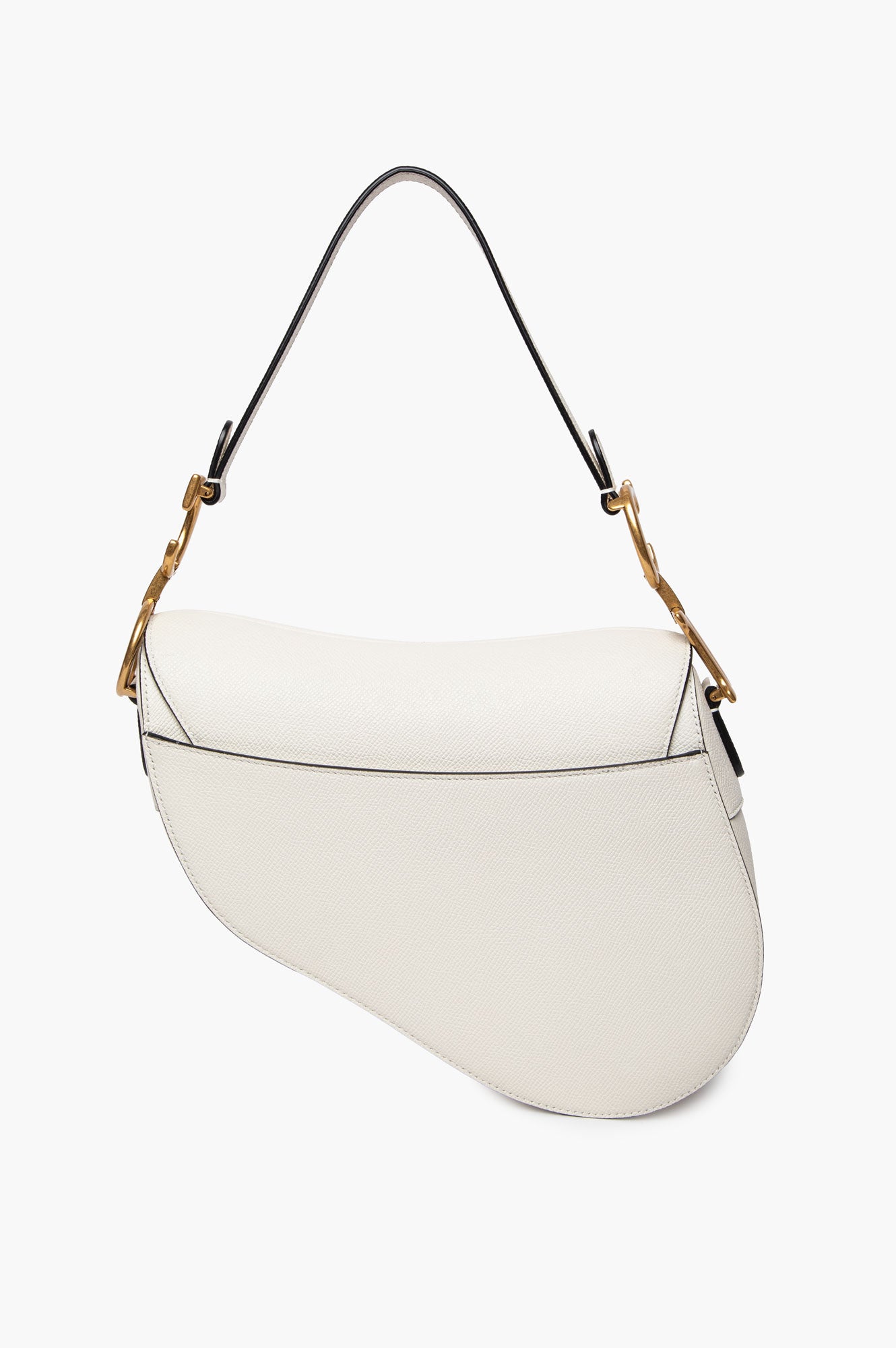 Christian Dior Latte Grained Calfskin Medium Saddle Bag With Strap
