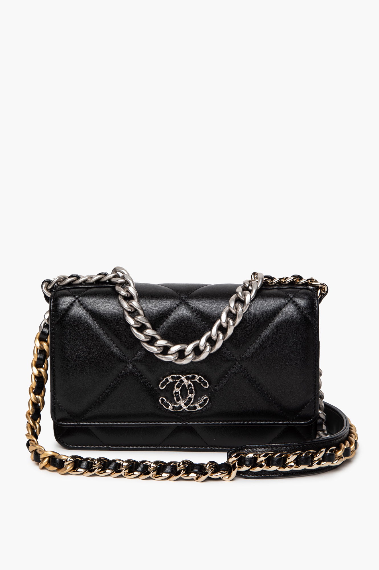 Chanel 19 Black Lamskin WOC Bag