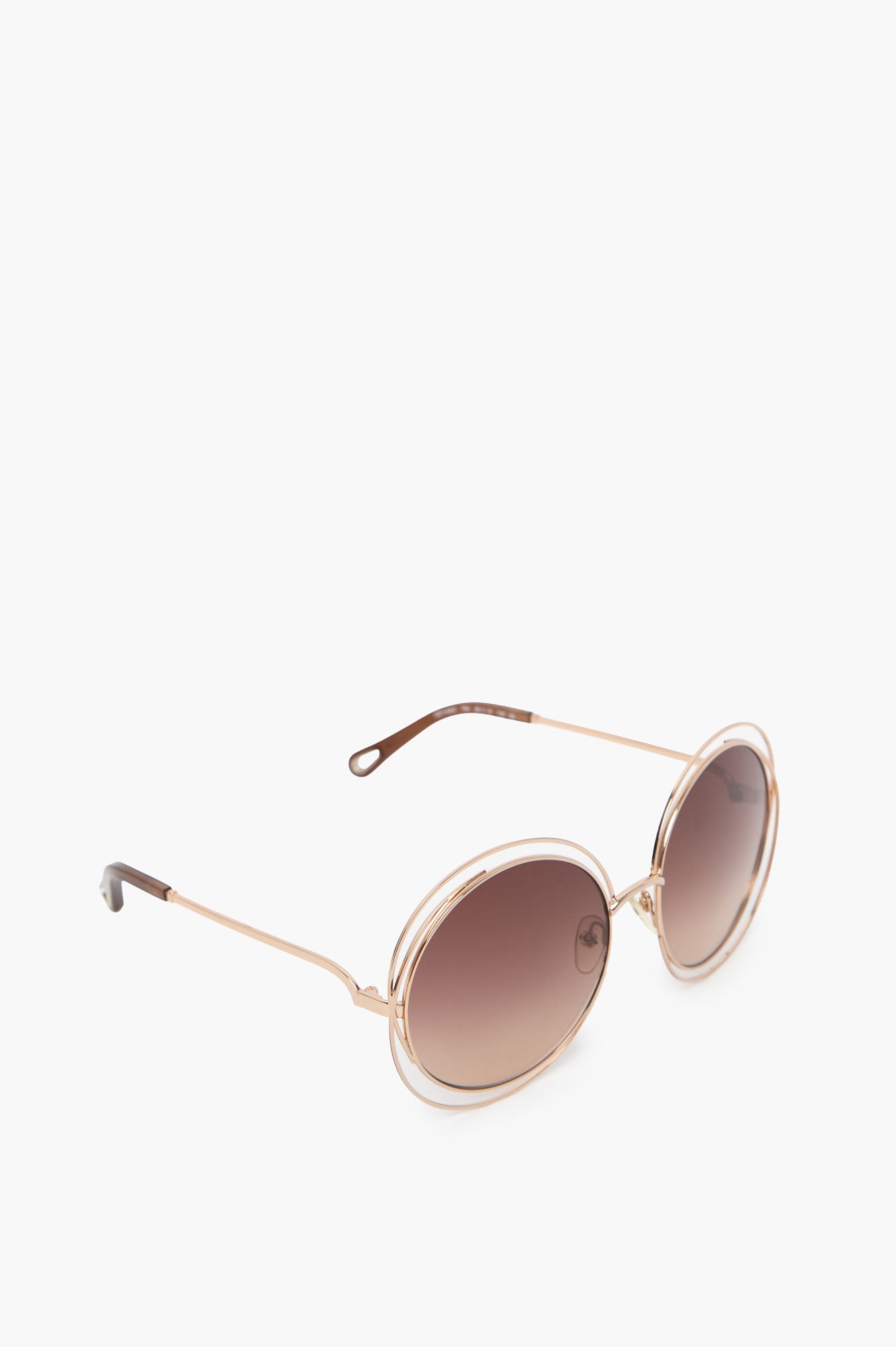 Chloe Gold Frame Round Sunglasses