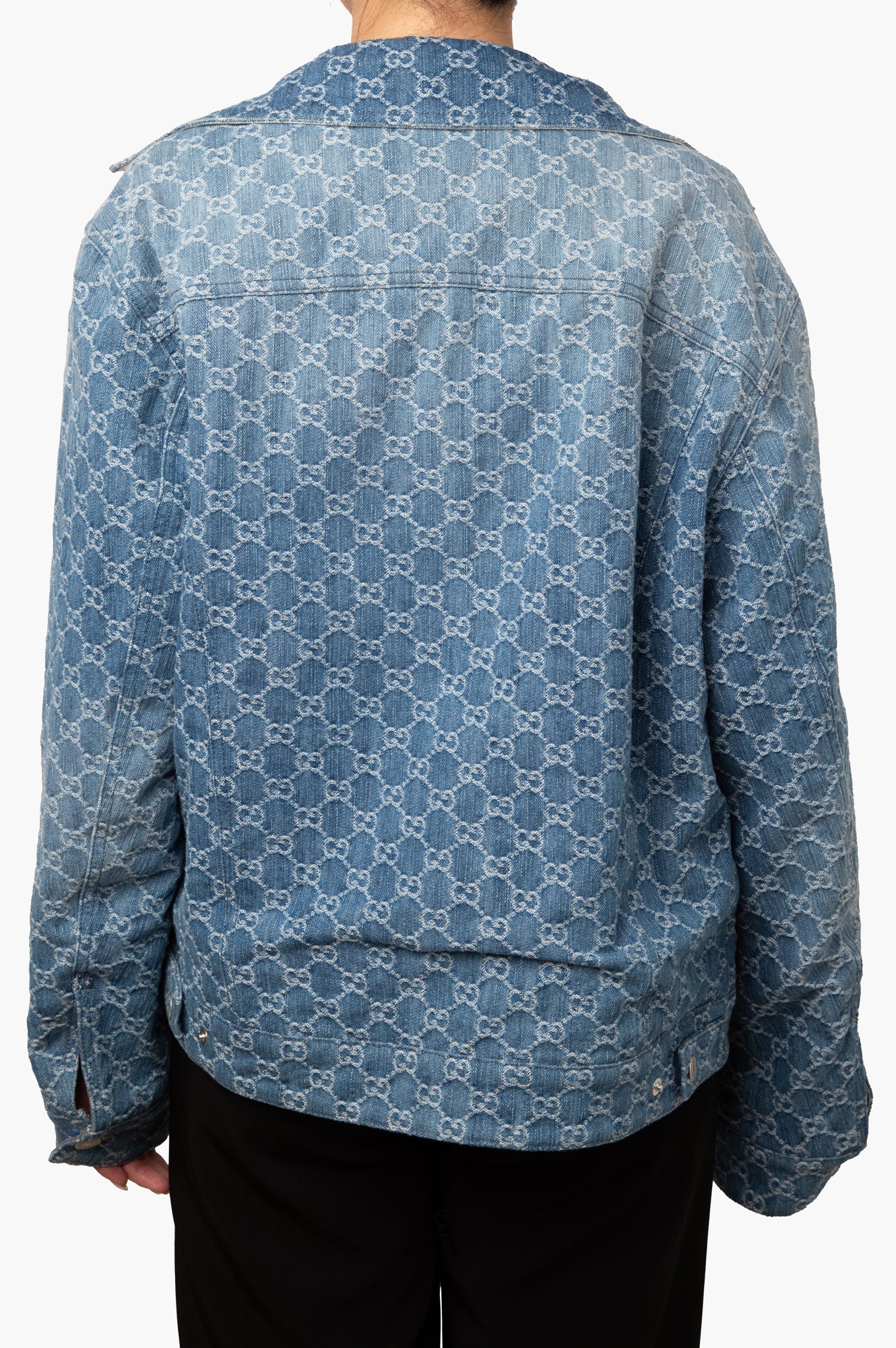 Gucci Monogram Denim Reversible Jacket Size 40