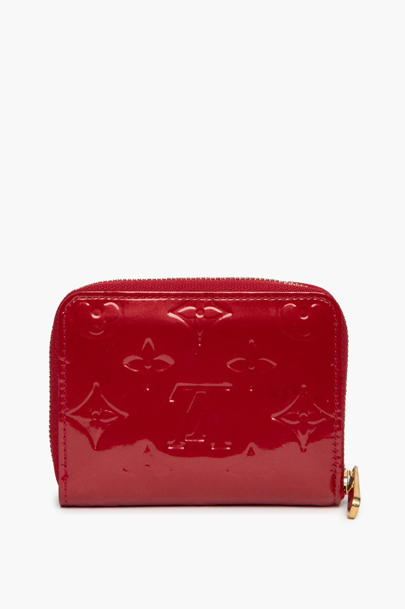 Louis Vuitton Red Pearl Vernis Zippy Wallet