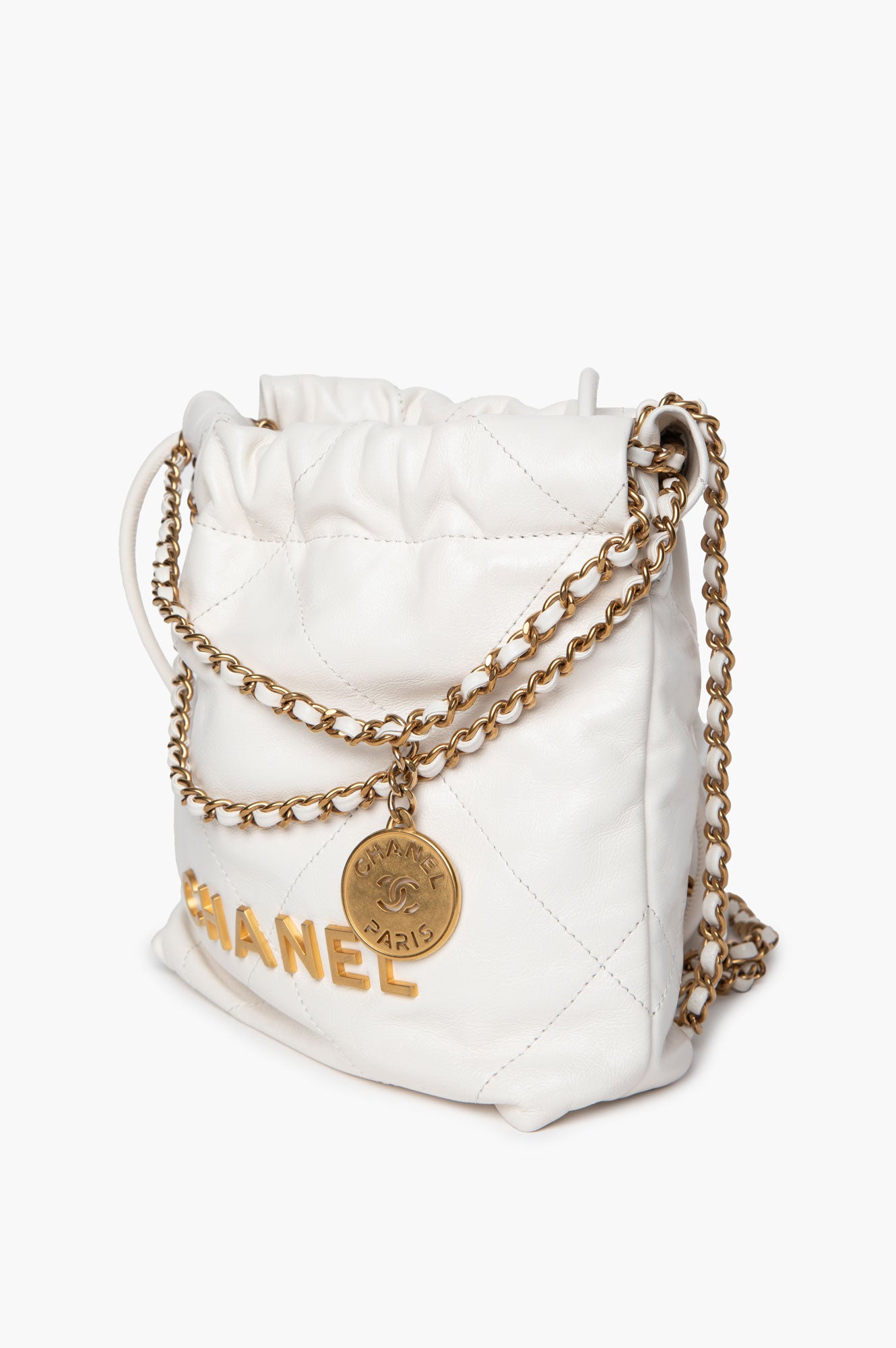 Chanel White Mini 22 Bag
