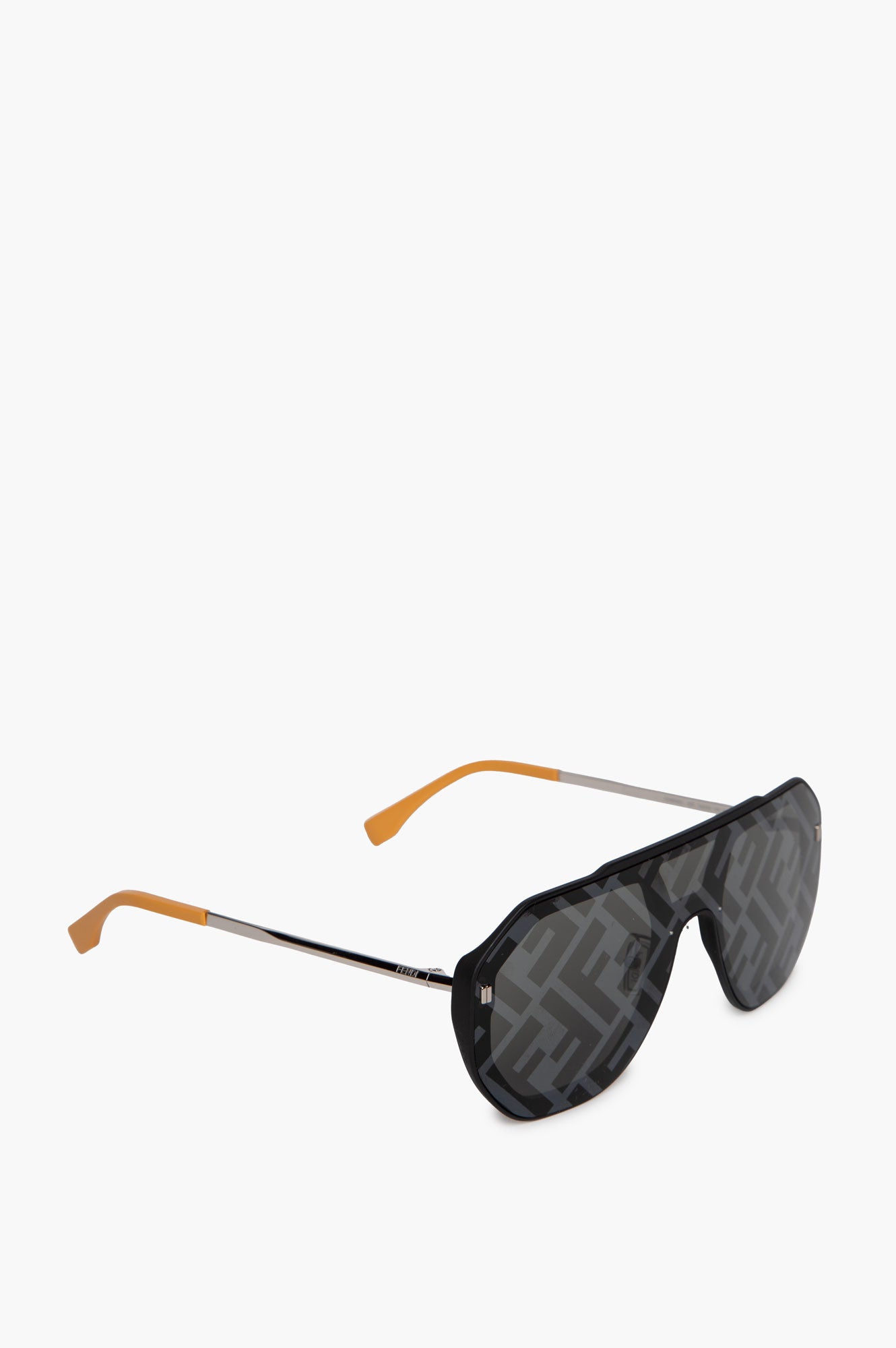 Fendi Black FF Logo FE40006U Pilot Mask Sunglasses