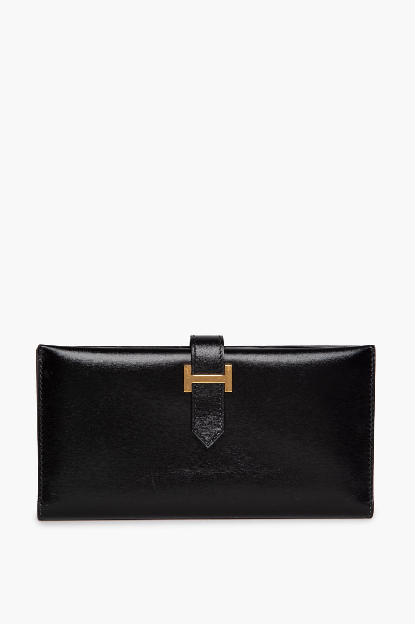 Hermes Black Box Calf Leather Wallet