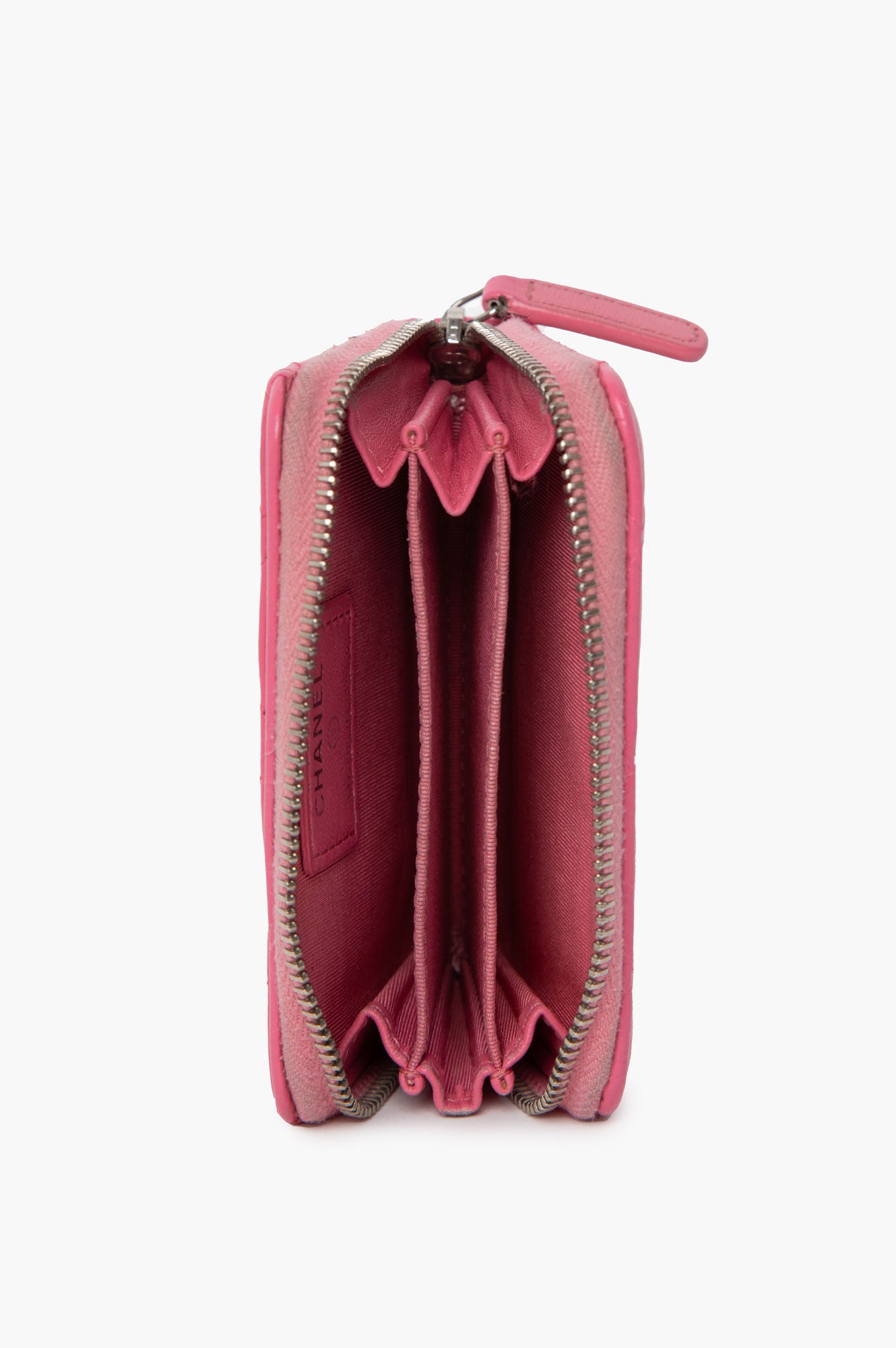 Chanel 2021 Pink Lambskin Zipped Wallet