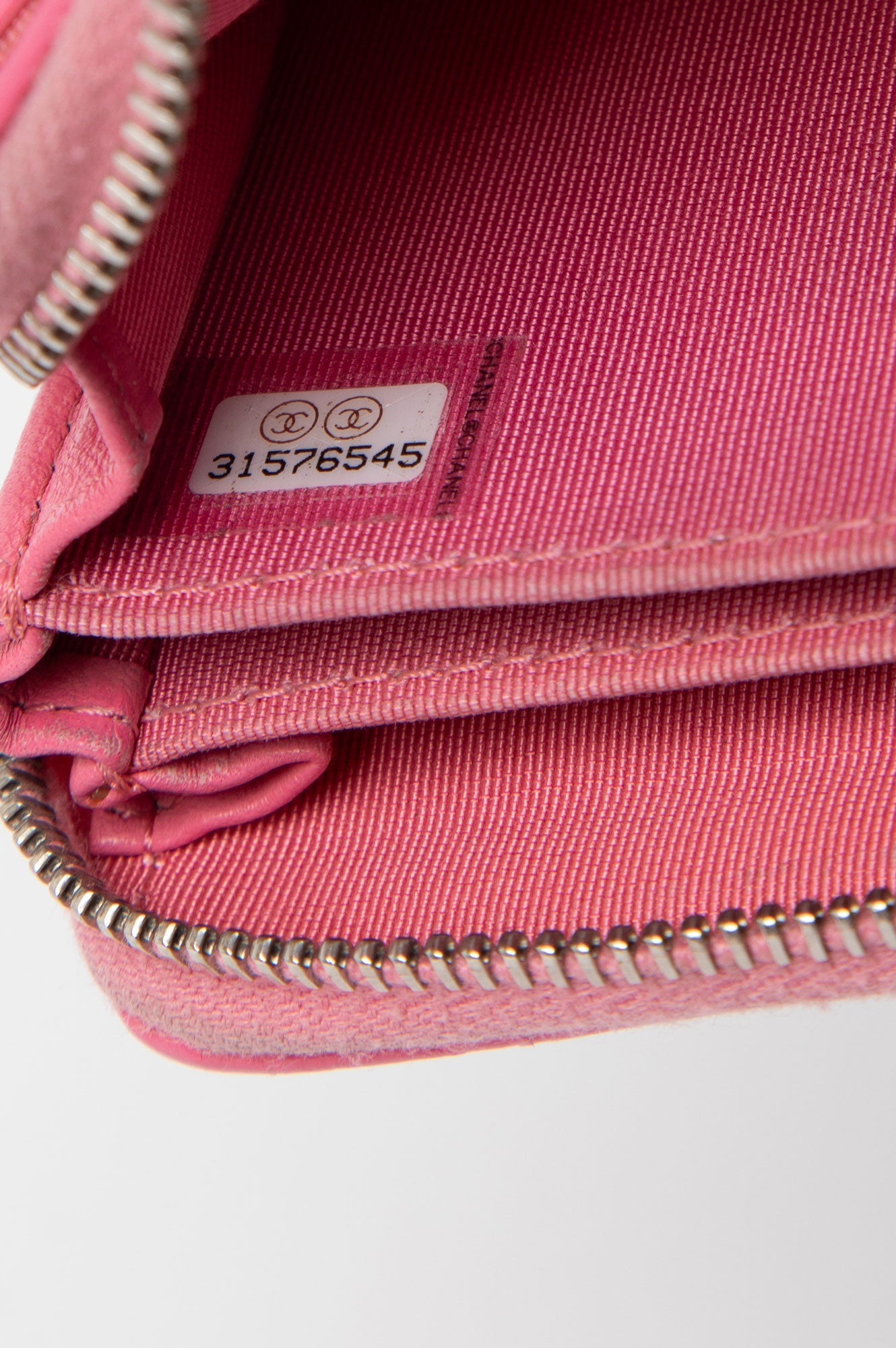 Chanel 2021 Pink Lambskin Zipped Wallet