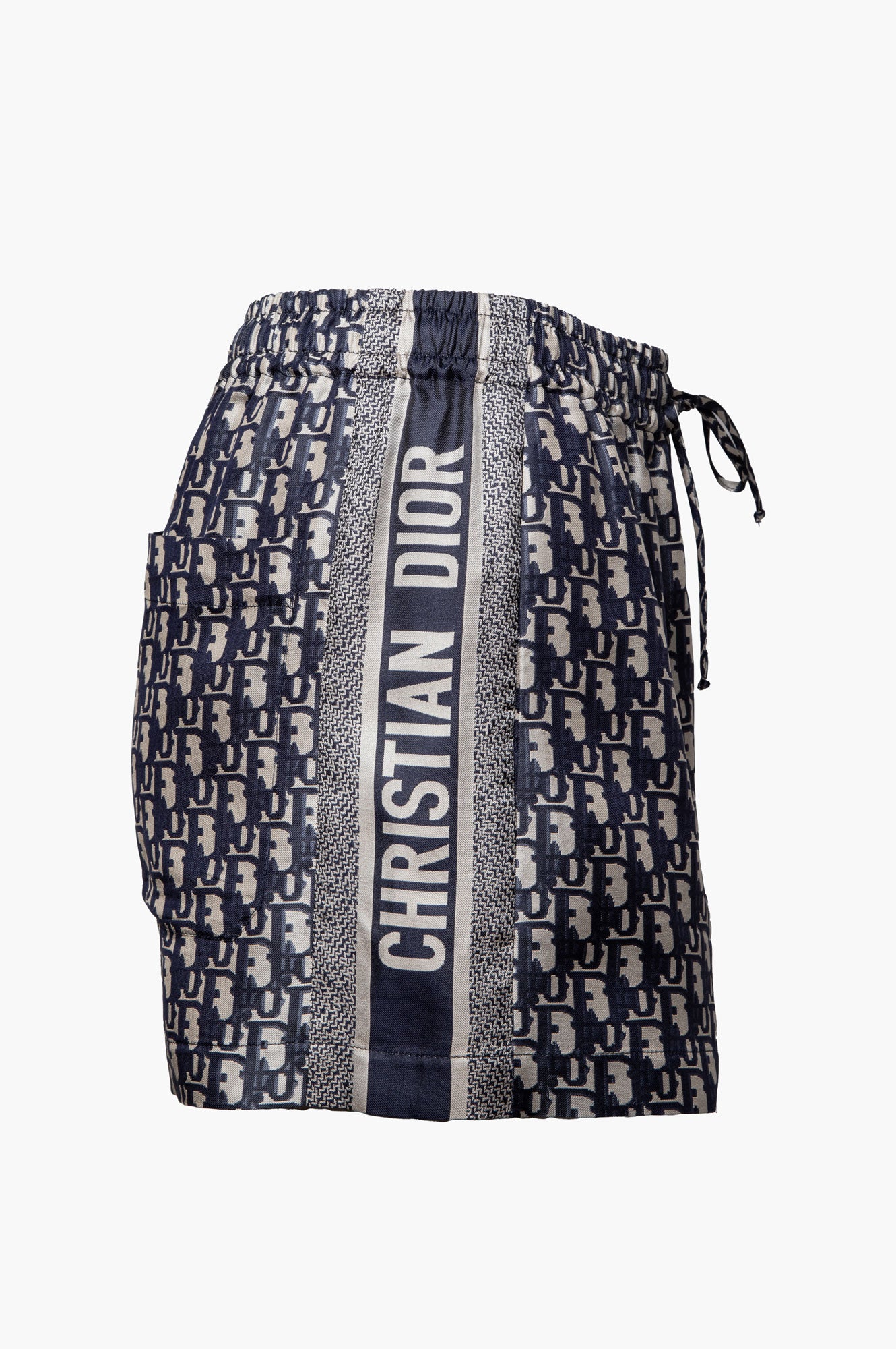 Christian Dior Blue Silk Oblique Chez Moi Shorts