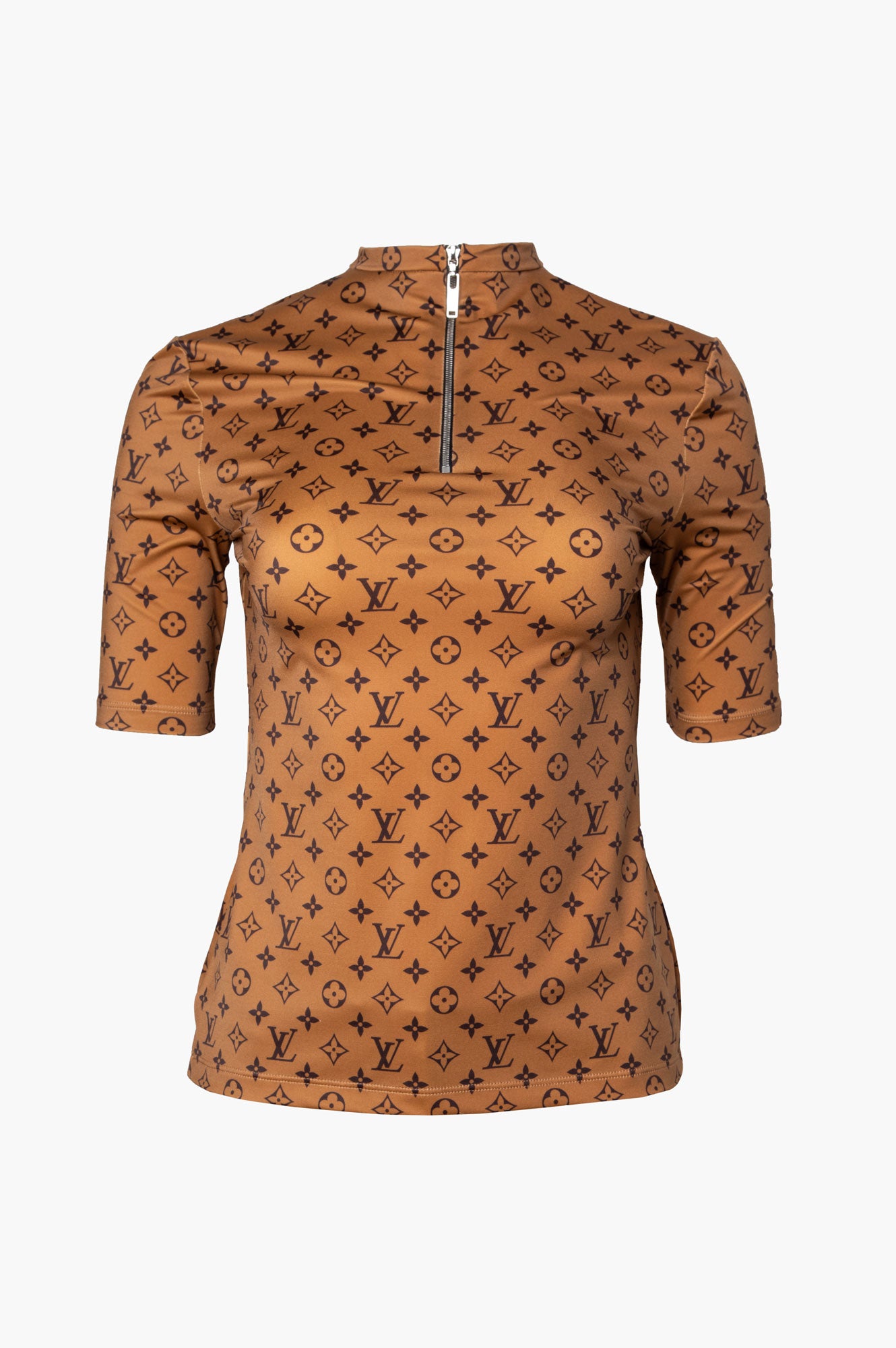 Louis Vuitton Brown Monogram Jersey Top Size XS