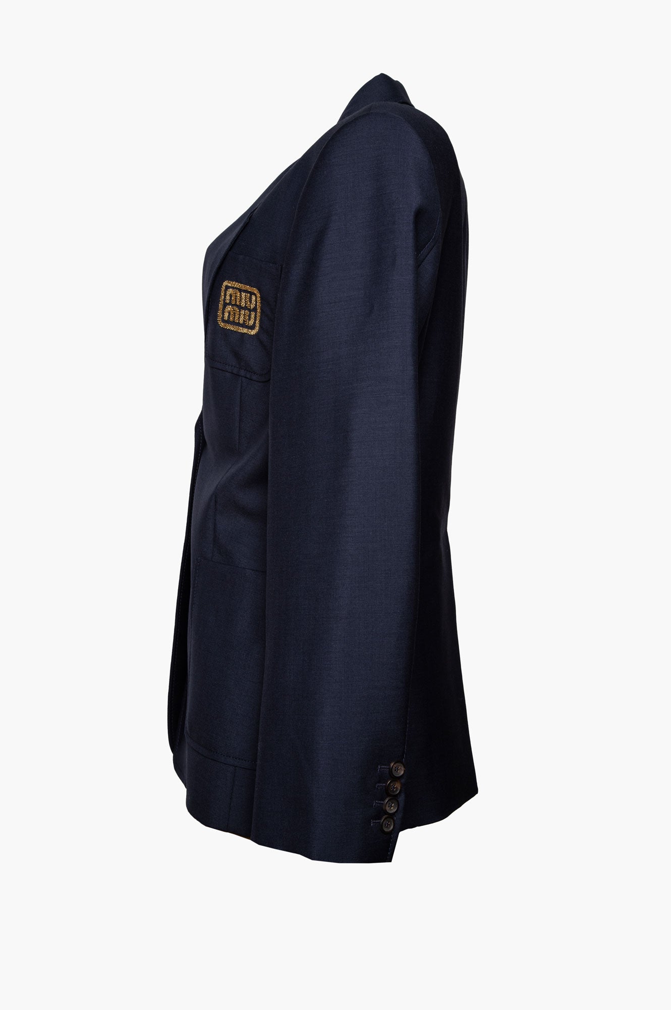 Miu Miu Blue Uniform Coat 38