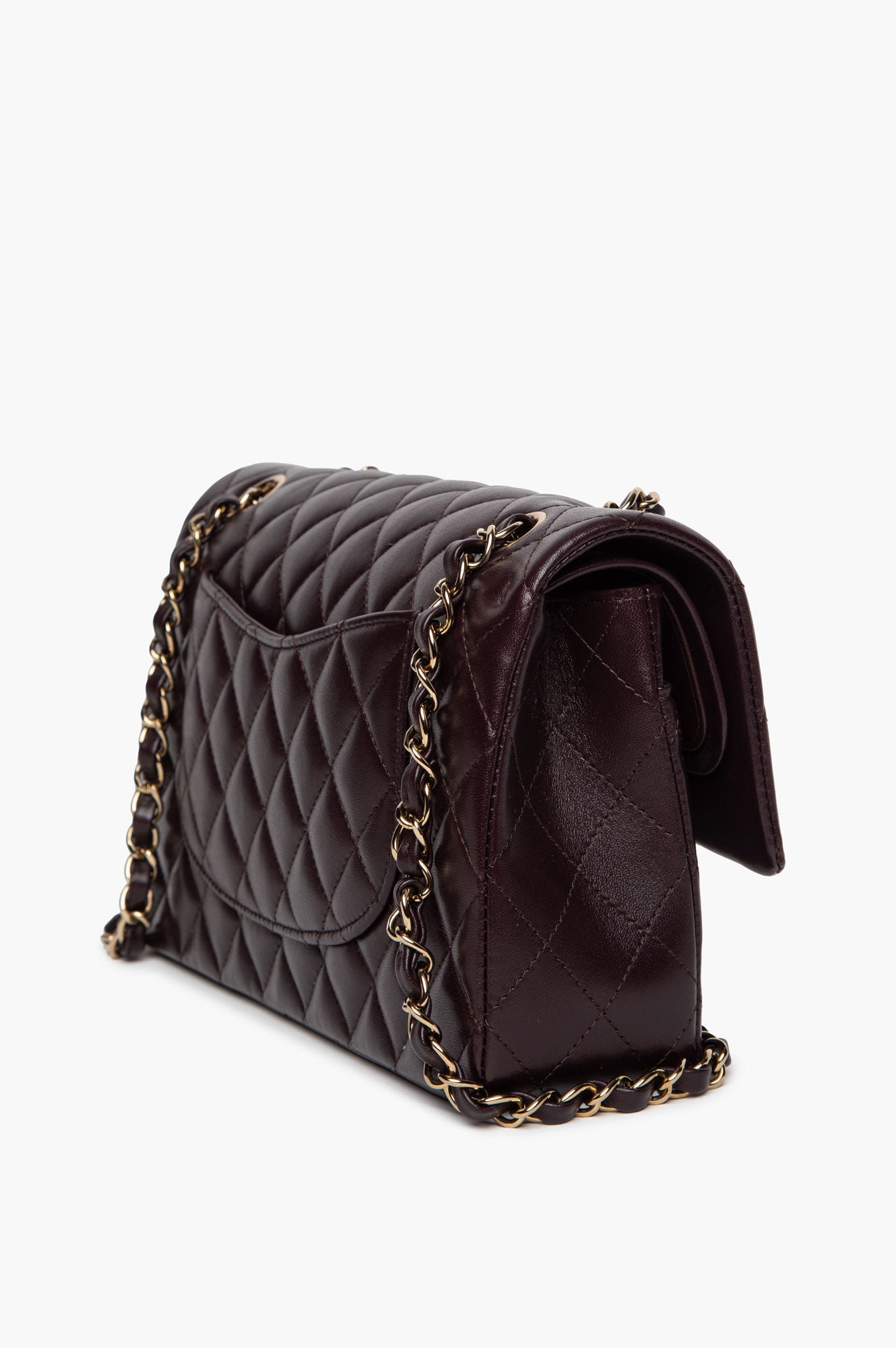 Chanel Dark Aubergine Calfskin Medium Classic Flap Bag 2025