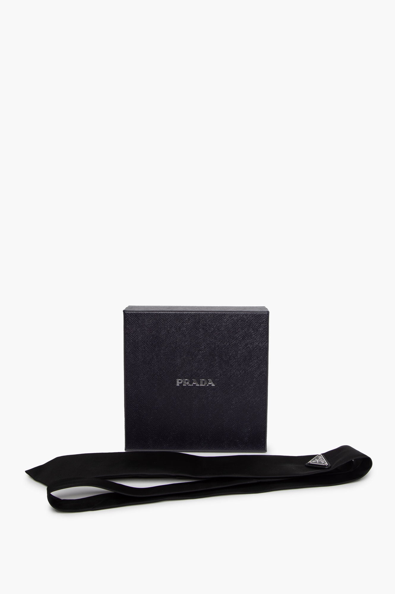 Prada Black Logo Tie
