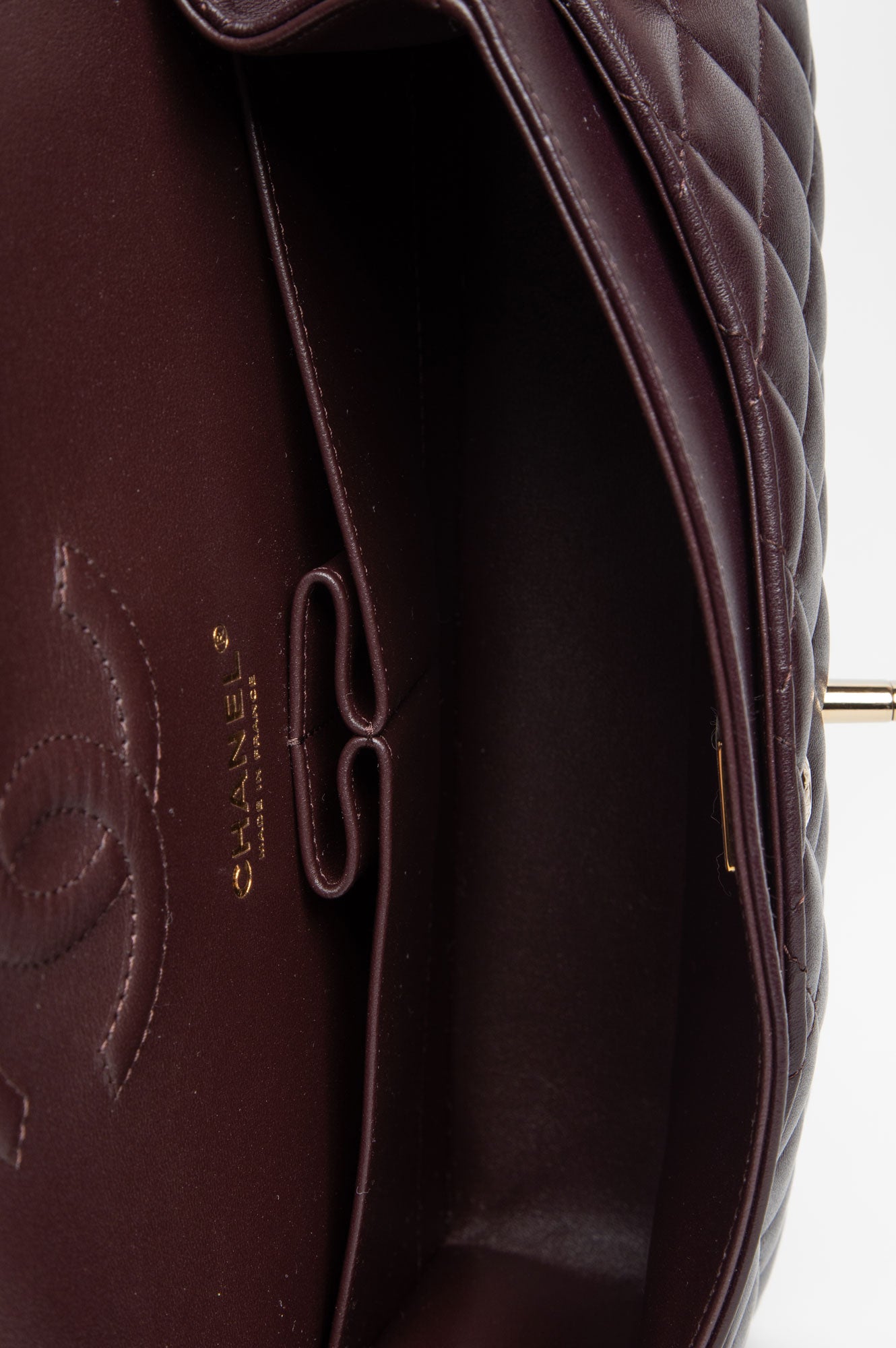 Chanel Dark Aubergine Calfskin Medium Classic Flap Bag 2025
