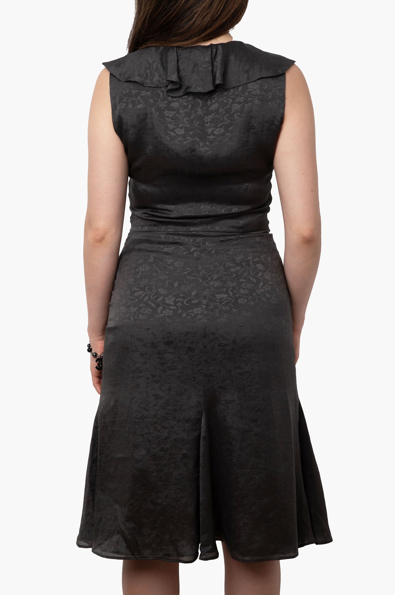 Giorgio Armani Gray Printed Flared Dress Size 38