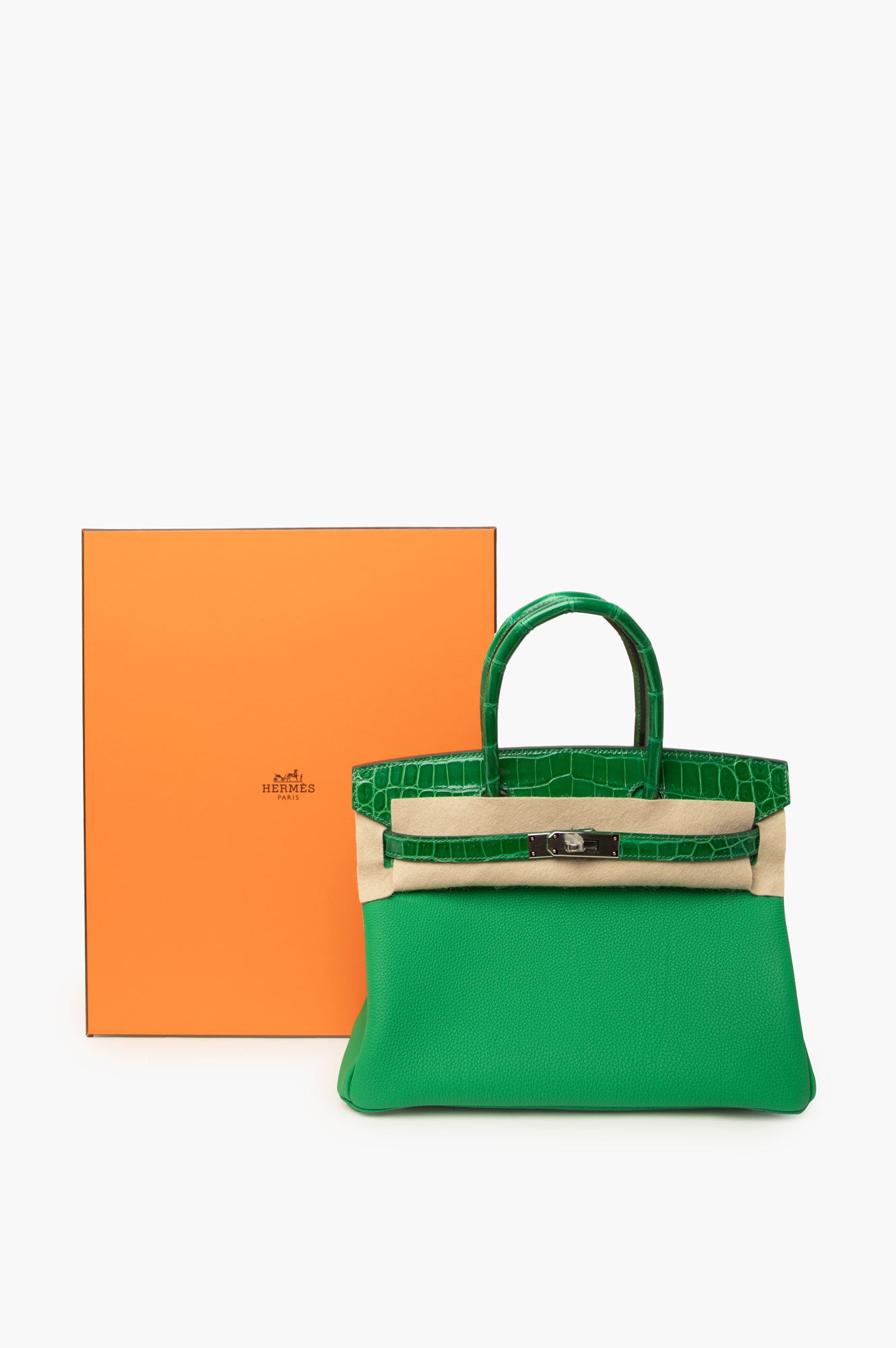 Hermes Birkin 30 Vert Comics Green Togo Alligator Touch With Palladium Hardware