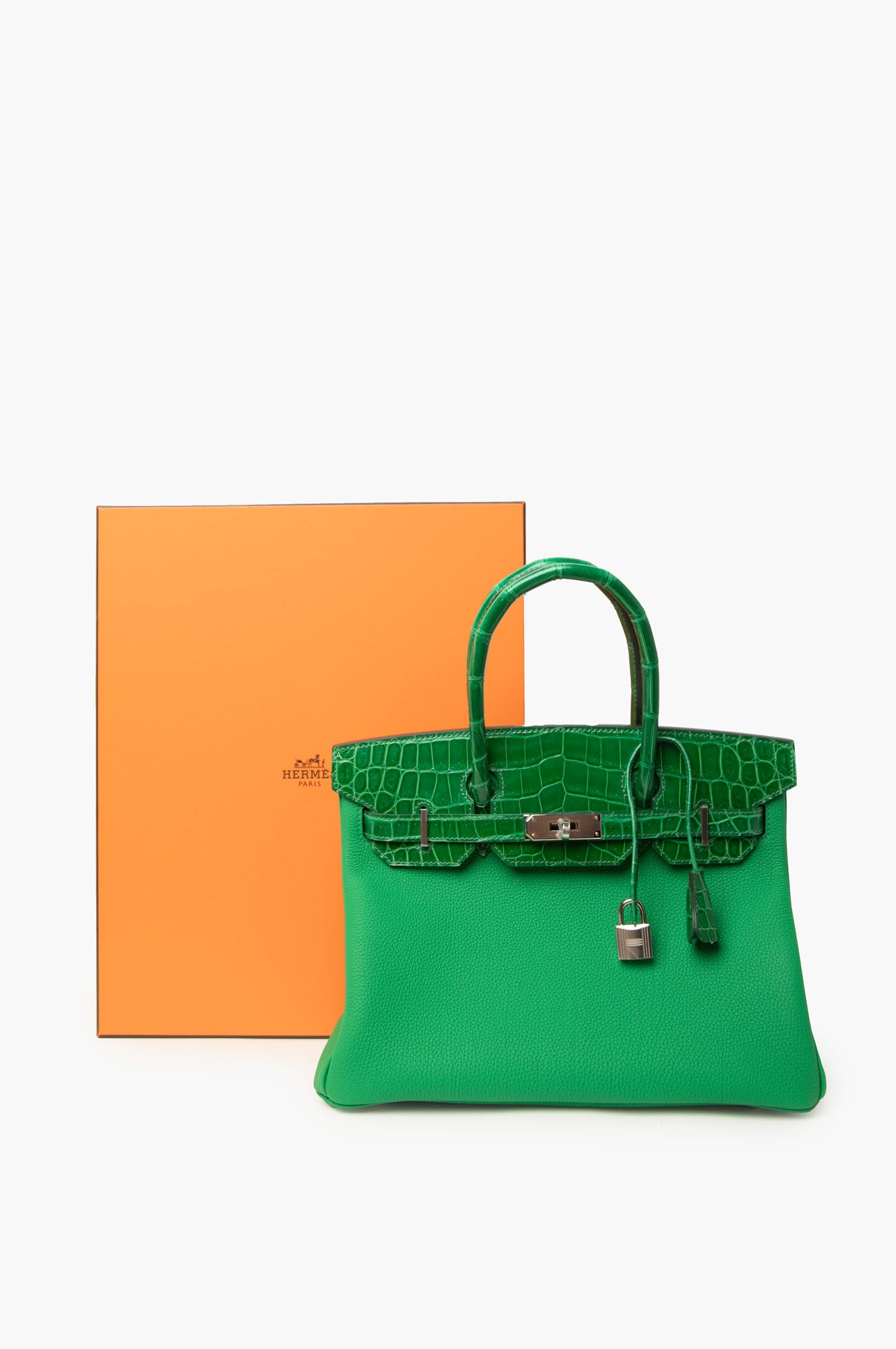 Hermes Birkin 30 Vert Comics Green Togo Alligator Touch With Palladium Hardware