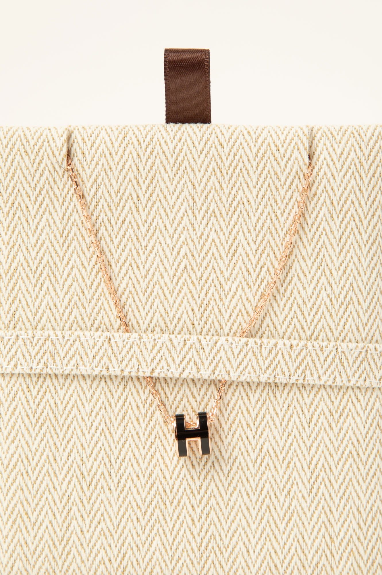 Hermes Black Mini Pop H Gold Necklace