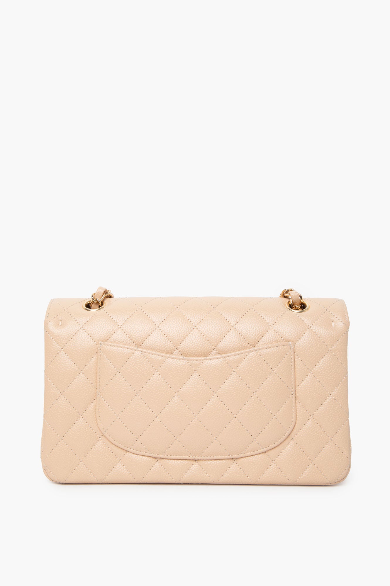 Chanel Beige Clair Caviar Medium Classic Double Flap