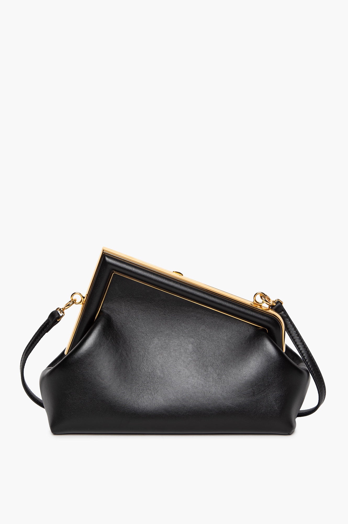 Fendi First Midi Nappa Leather Clutch With Strap