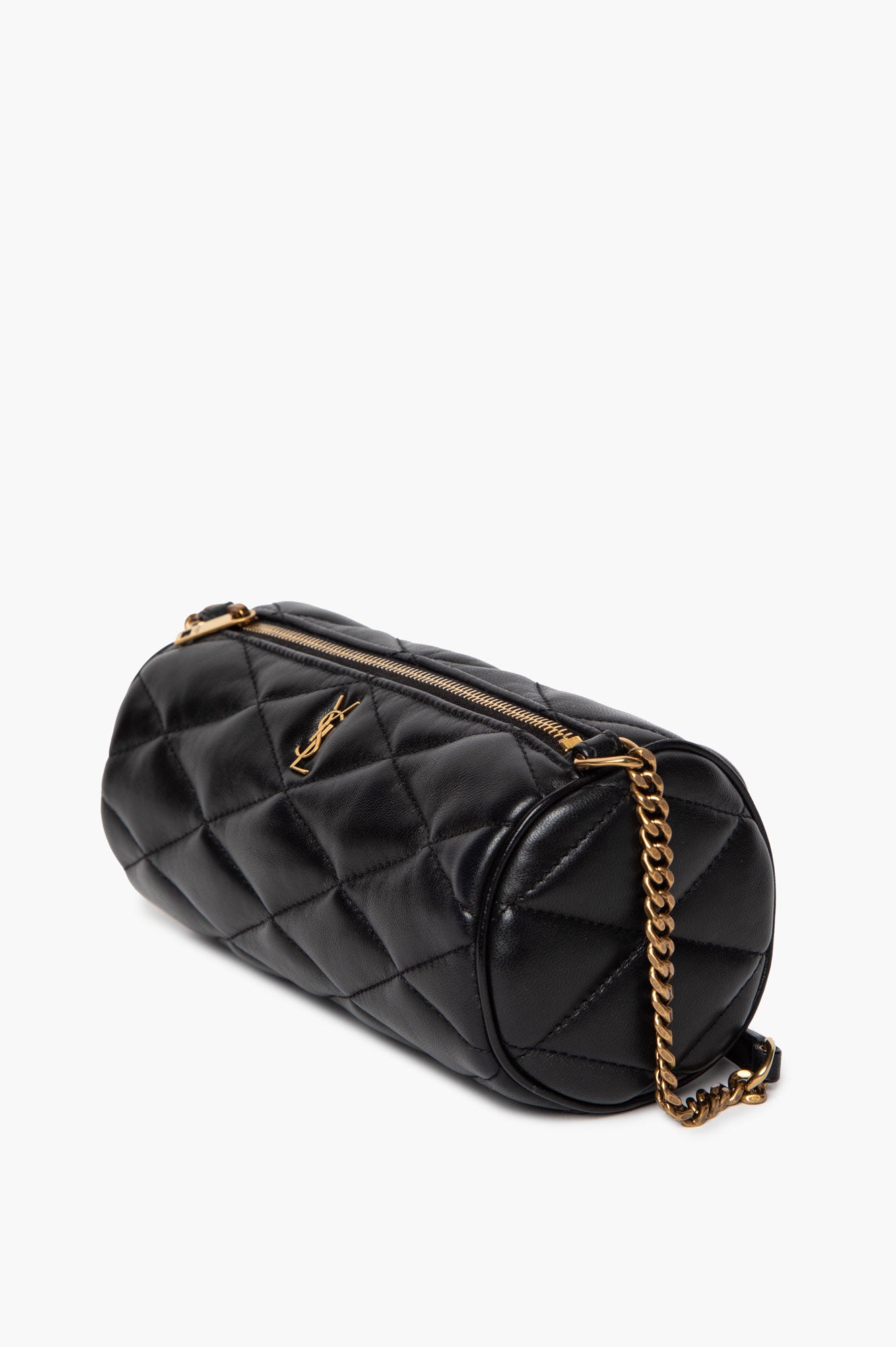 Saint Laurent Black Lambskin Mini Sade Tube Bag