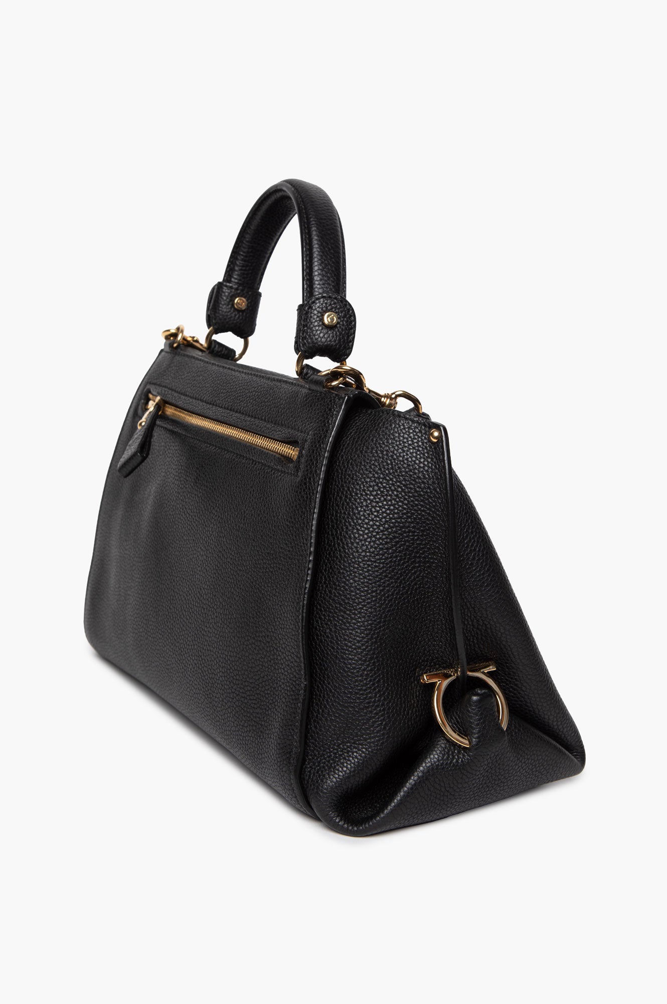 Salvatore Ferragamo Medium Black Leather Sofia Satchel