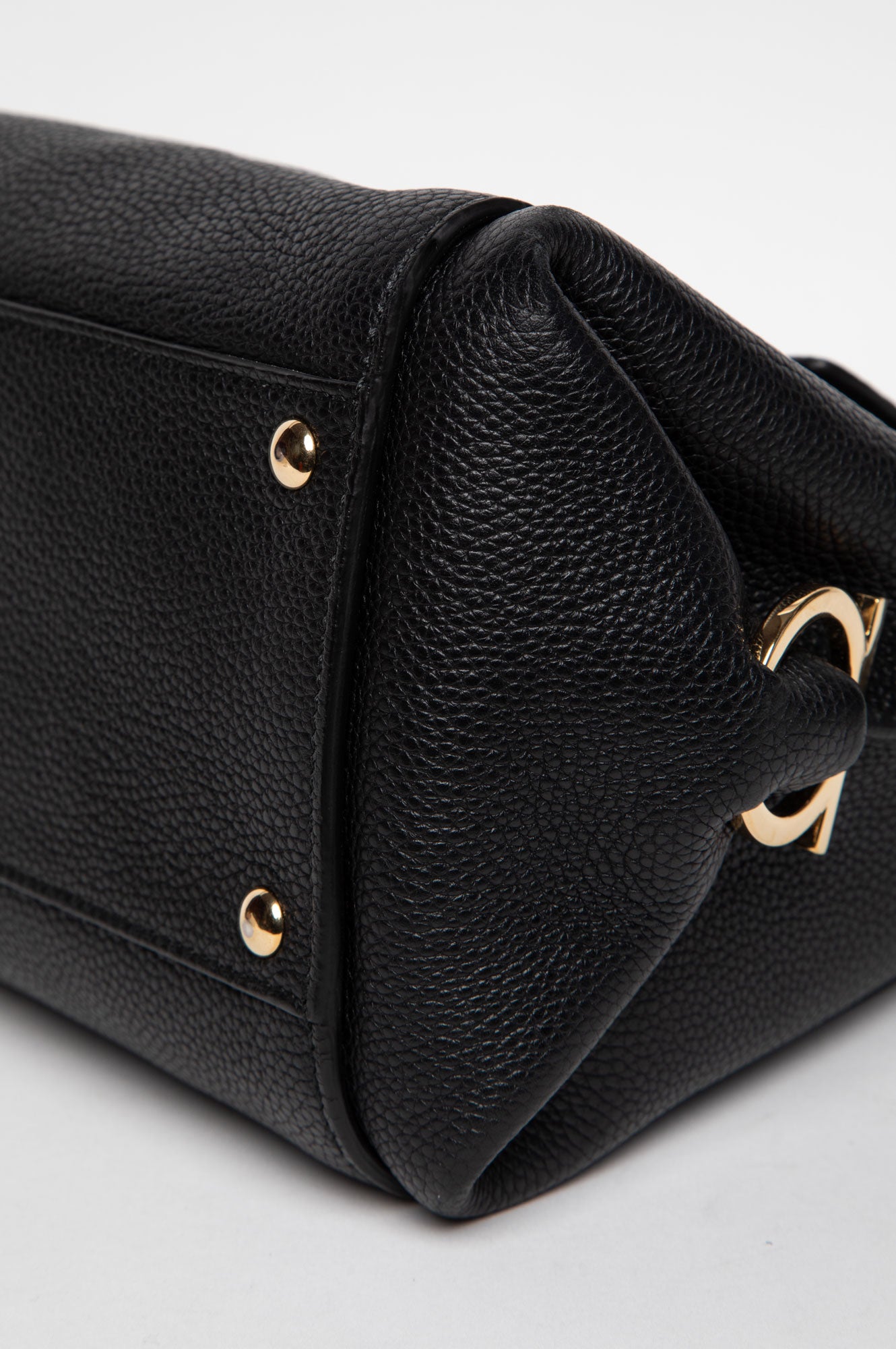Salvatore Ferragamo Medium Black Leather Sofia Satchel