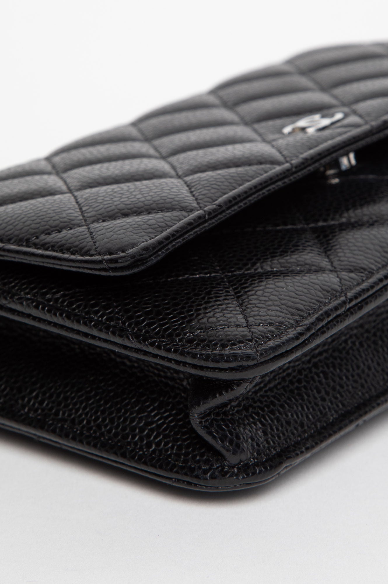 Chanel Black Quilted Caviar Classic WOC