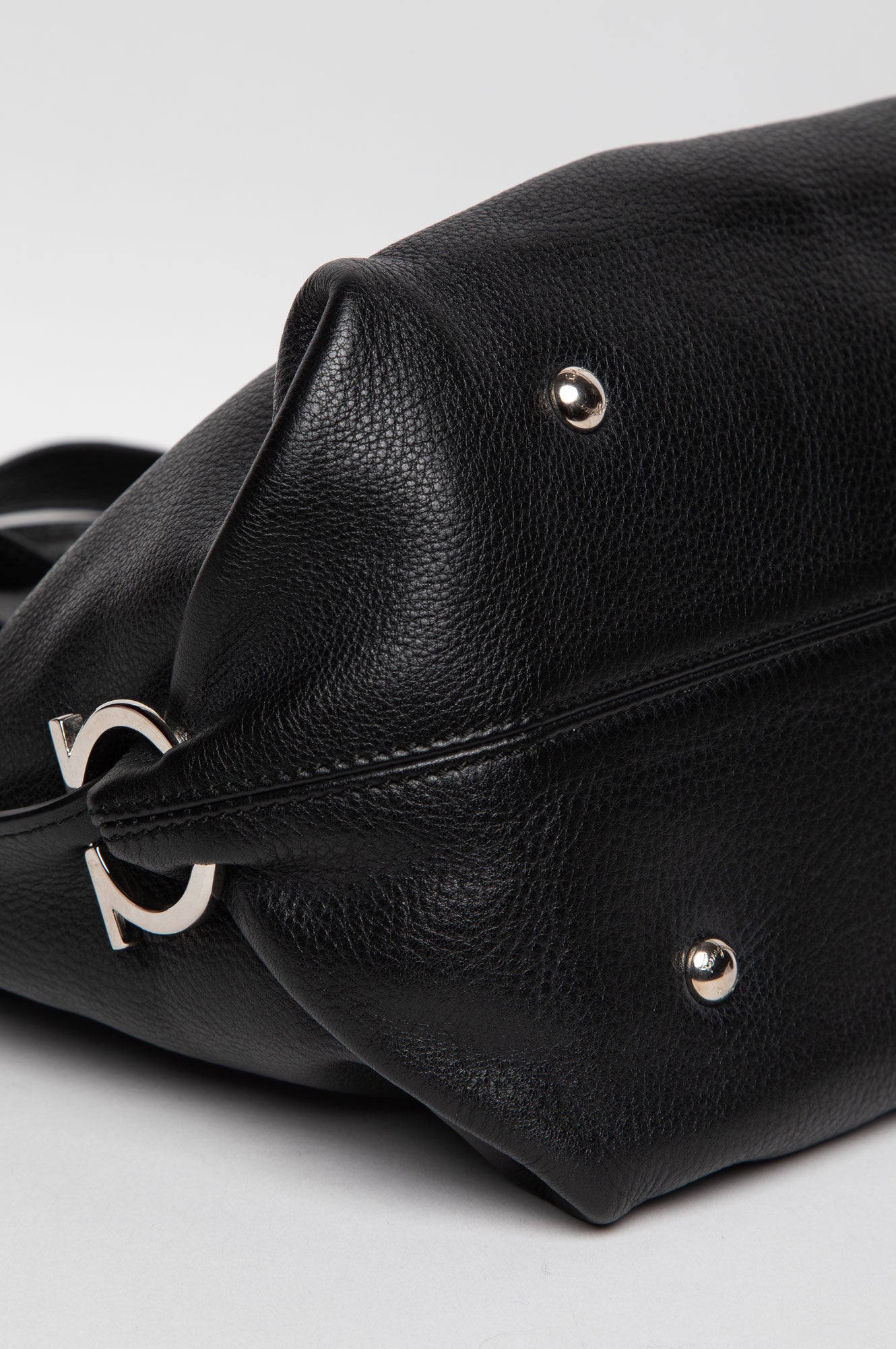 Salvatore Ferragamo Large Black Leather Sofia Satchel
