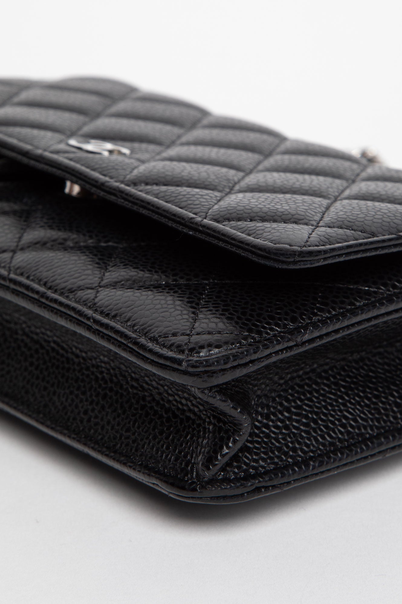Chanel Black Quilted Caviar Classic WOC