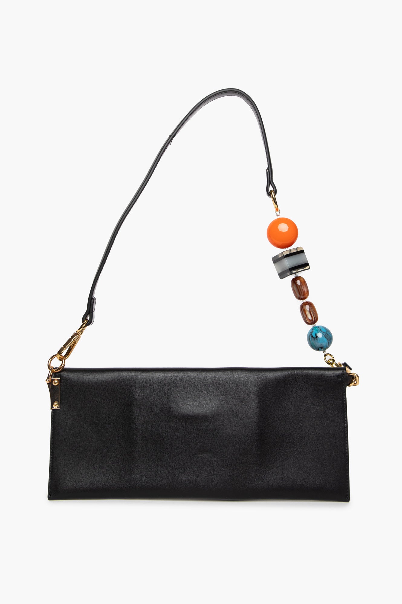 Salvatore Ferragamo Black Leather Afef Lock Story Wristlet Clutch