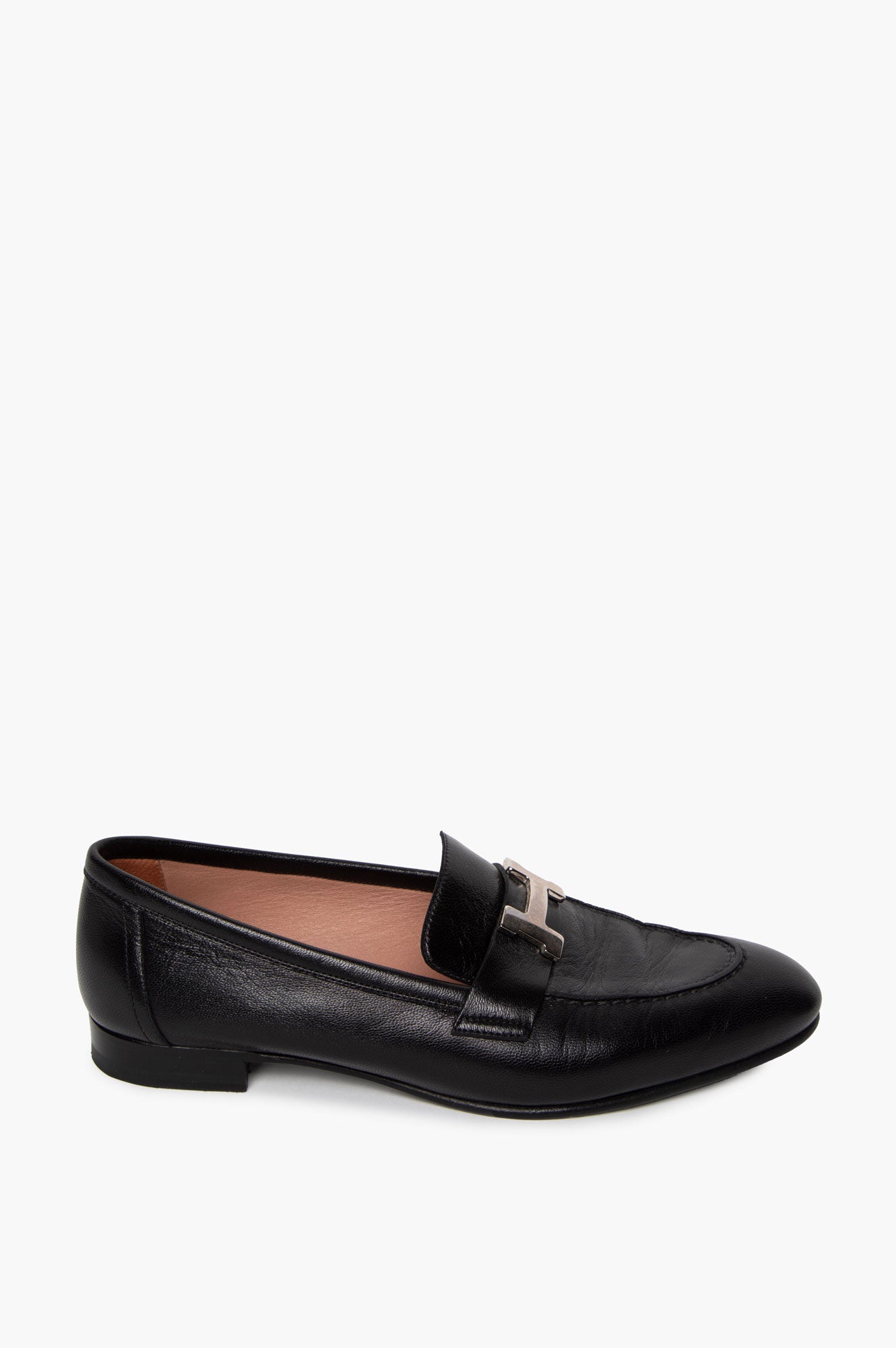 Hermès Black Leather Paris Loafer Size 37.5
