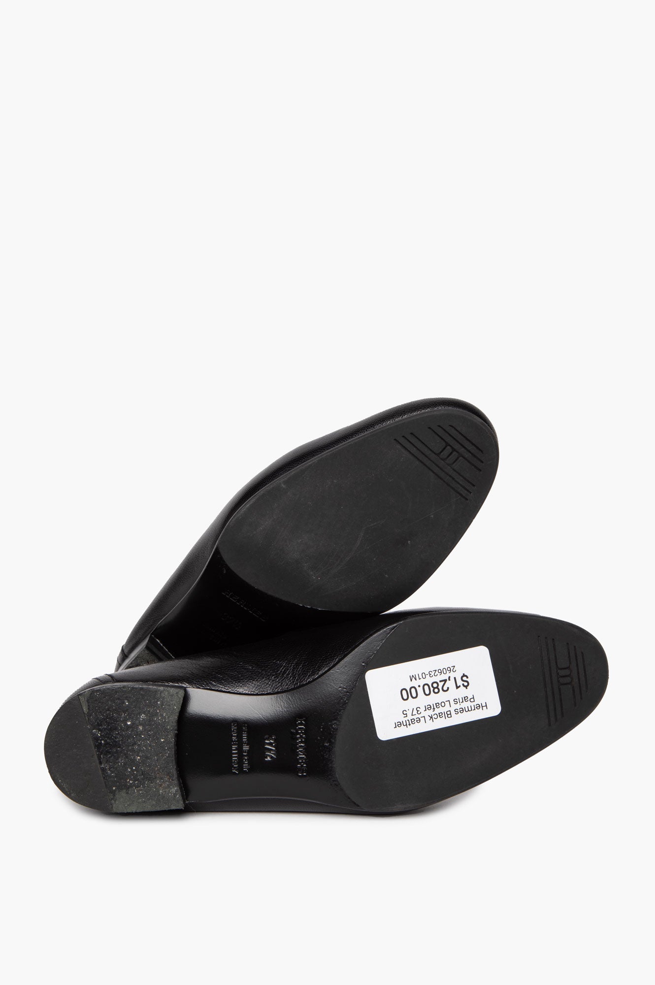 Hermès Black Leather Paris Loafer Size 37.5
