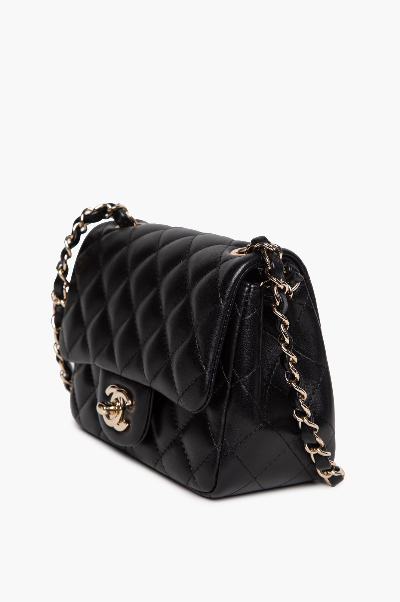 Chanel Black Lambskin Mini Square Classic Flap Bag