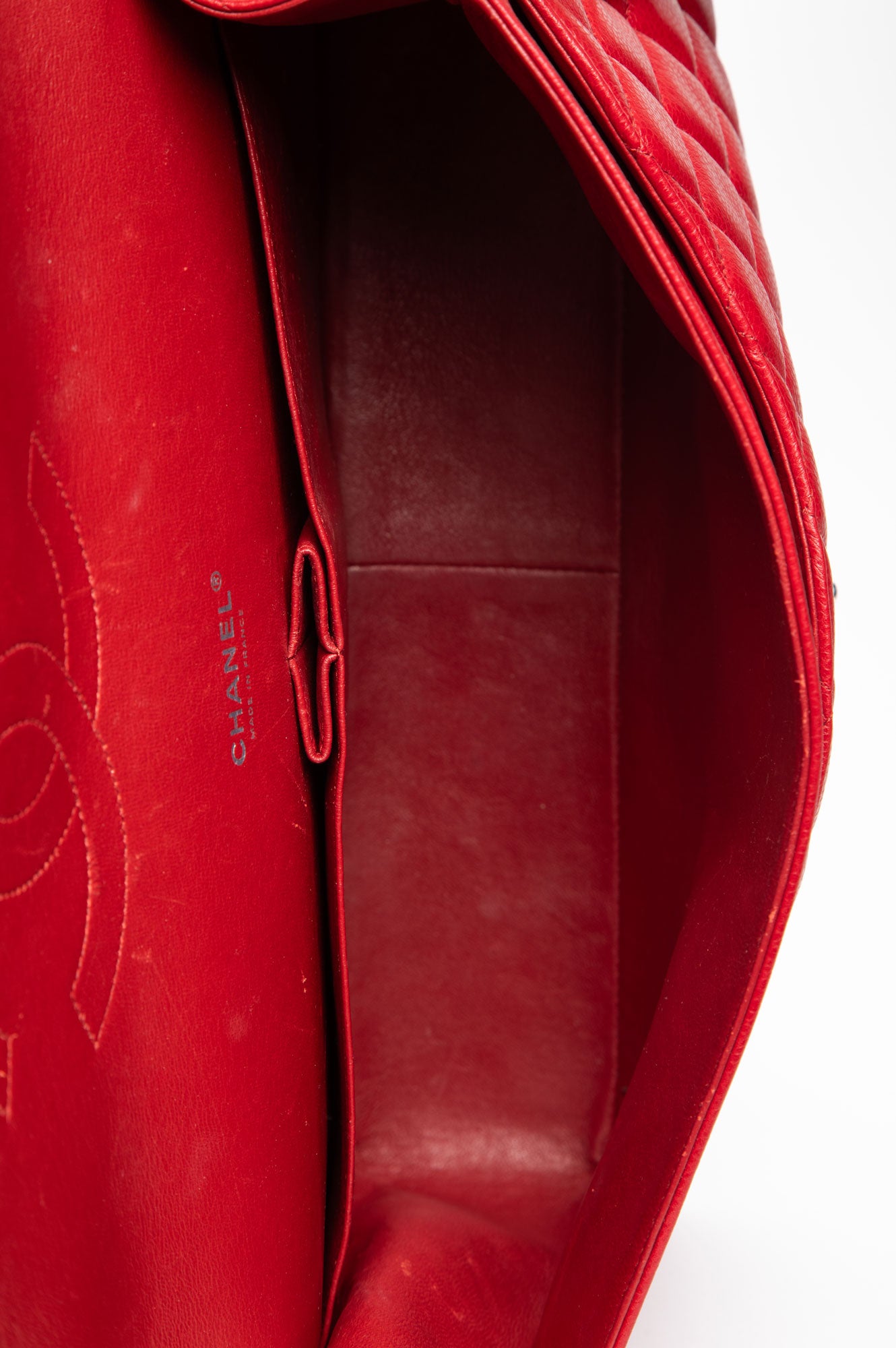 Chanel Red Caviar Maxi Classic Double Flap Bag