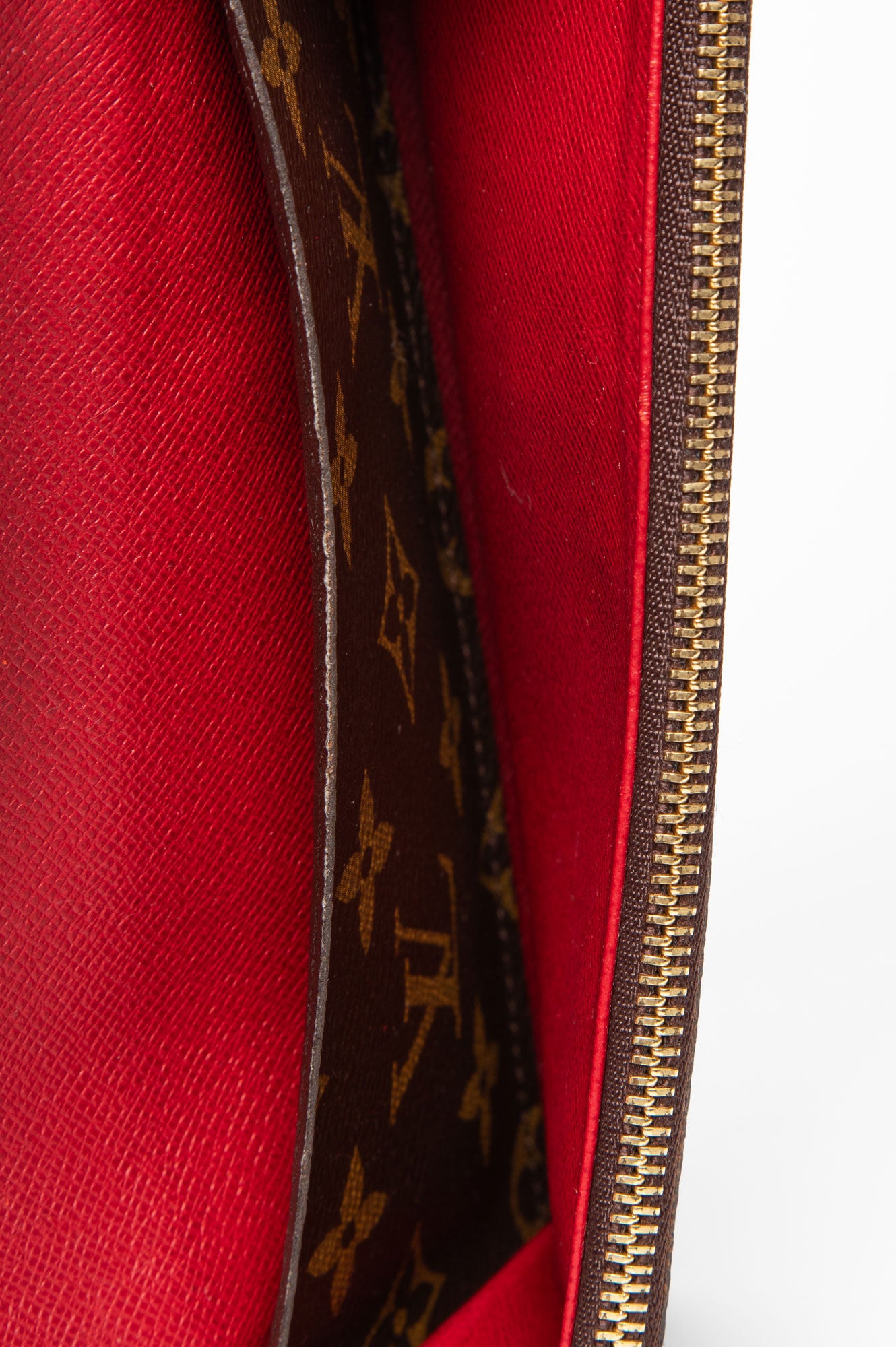 Louis Vuitton Crimson Leather Lined Monogram Canvas Emilie Wallet