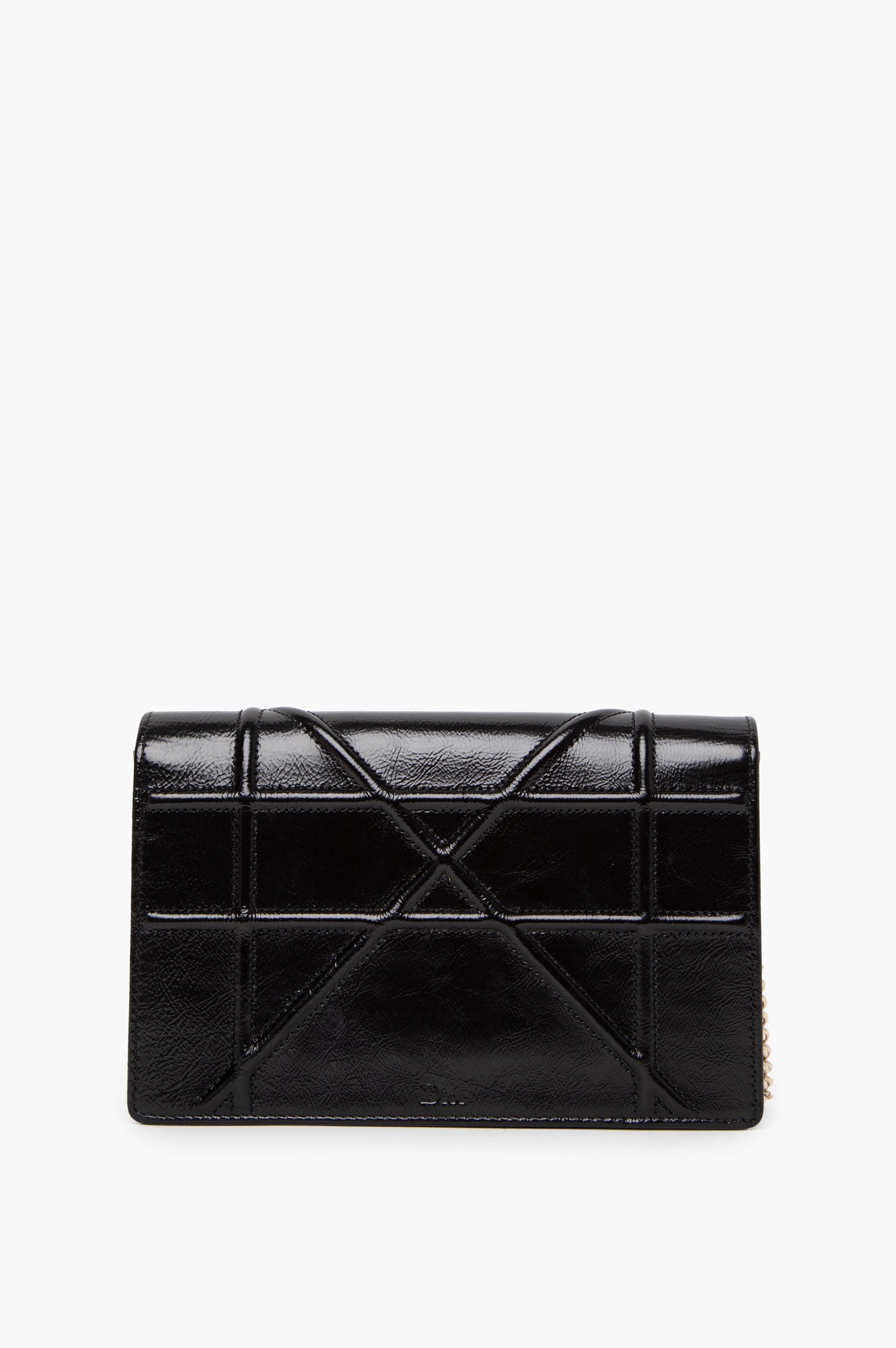 Christian Dior Black Diorama Wallet on Chain Pouch