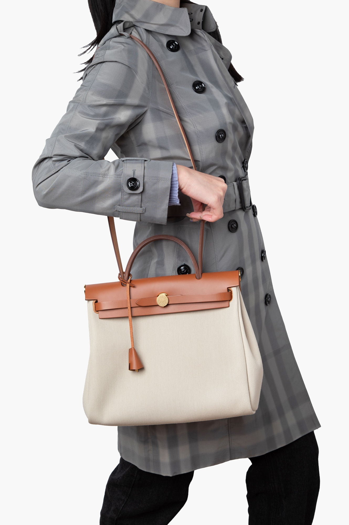 Hermes Toile Militaire & Vache Hunter Herbag Zip 31