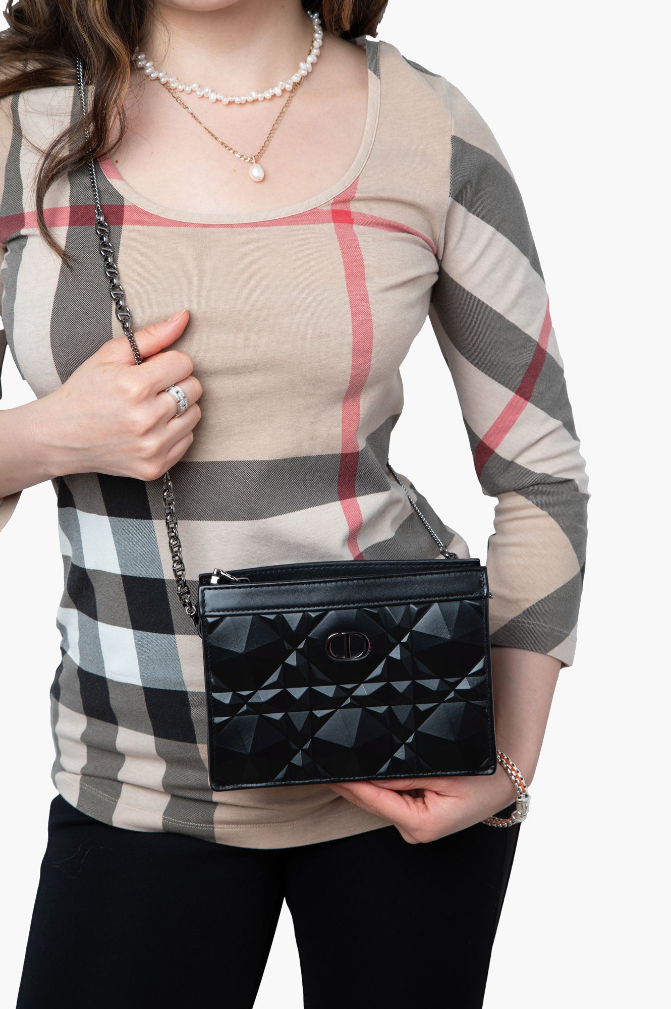 Christian Dior Diamond Cannage Caro Chain Bag