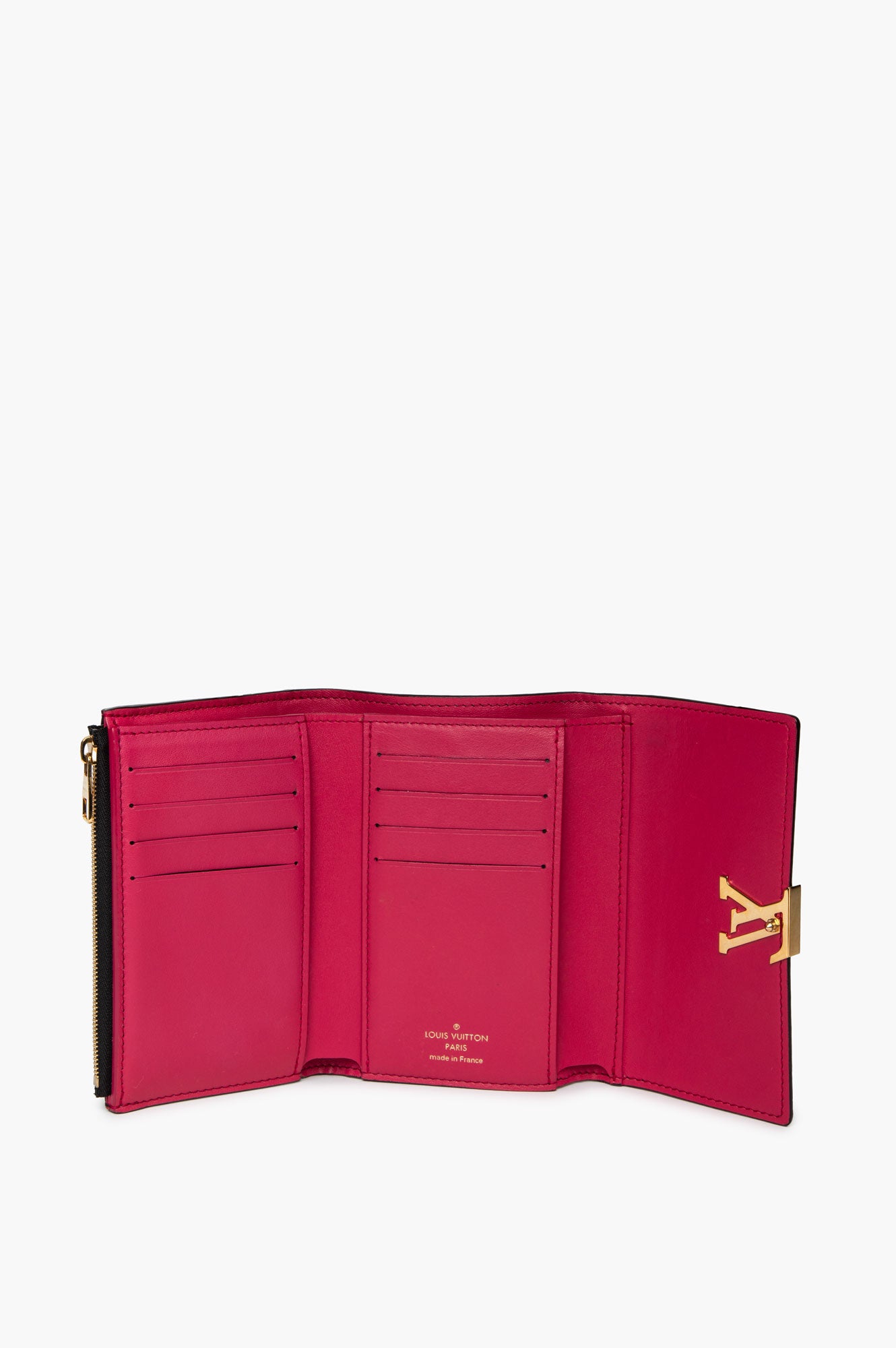 Louis Vuitton Black/Magenta Taurillon Capucines Compact Wallet