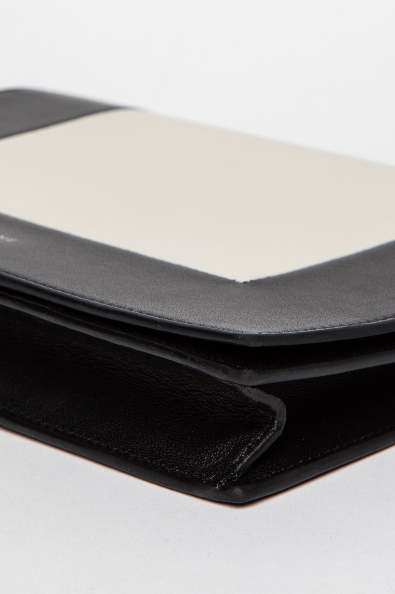 Céline Black/White Calfskin Frame Evening Clutch on Chain Bag