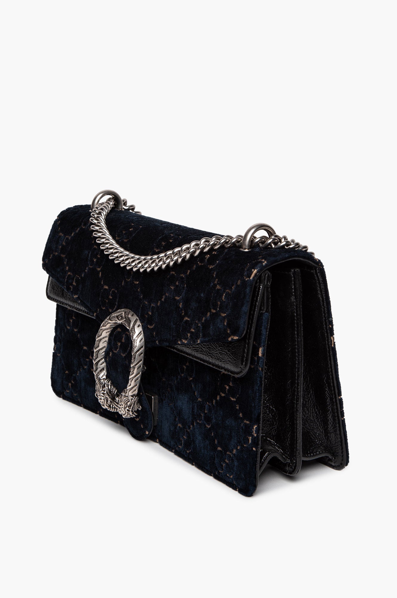 Gucci Medium Dark Blue GG Velvet Dionysus Shoulder Bag