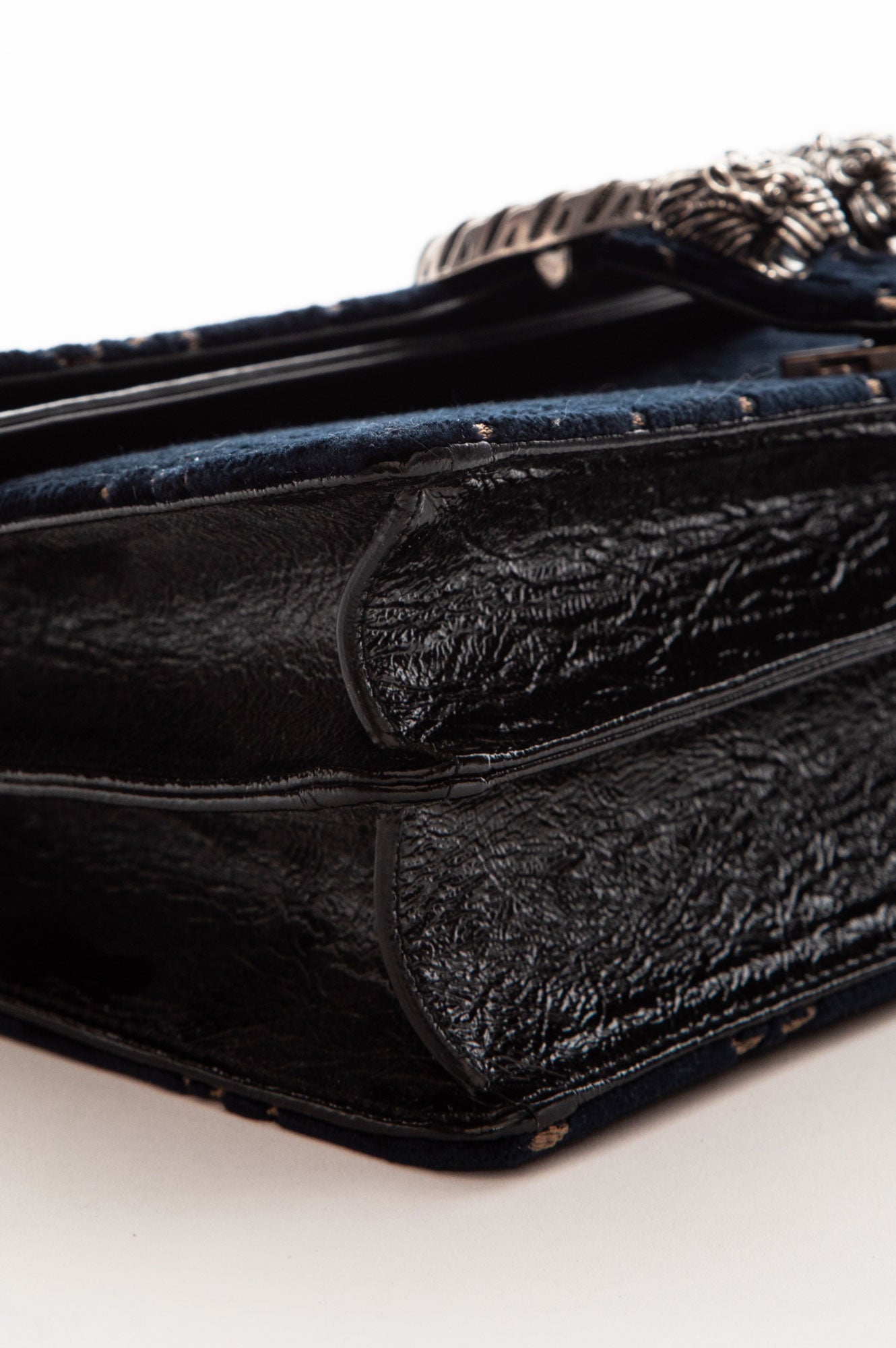 Gucci Medium Dark Blue GG Velvet Dionysus Shoulder Bag