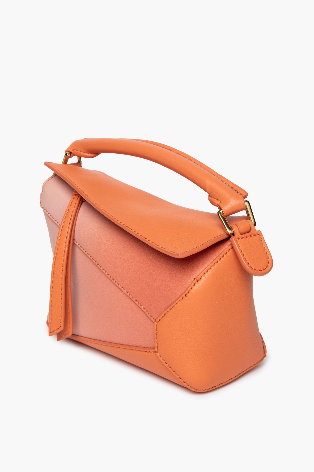 Loewe Coral/Pink Gradient Leather Mini Puzzle Bag