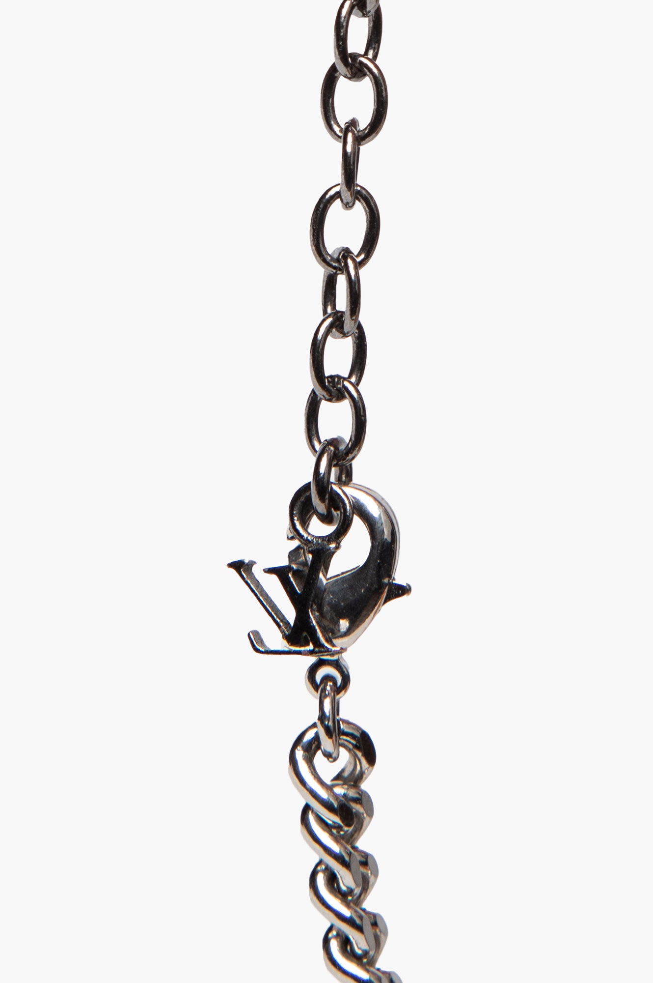 Louis Vuitton Gunmetal Silver Tone Monogram Chain Instinct Bracelet
