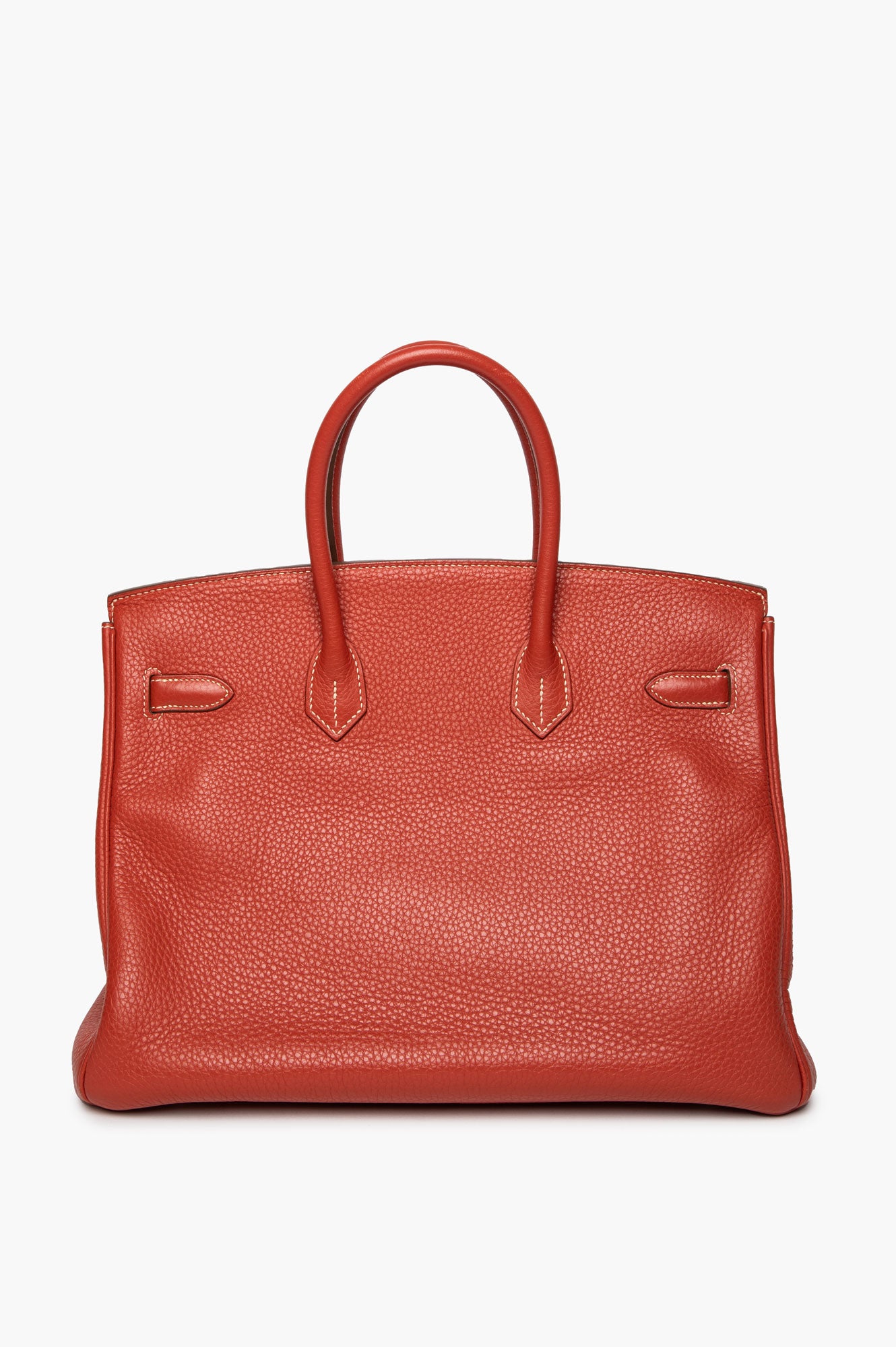 Hermès 2012 Sanguine Clemence Palladium Hardware Birkin 35