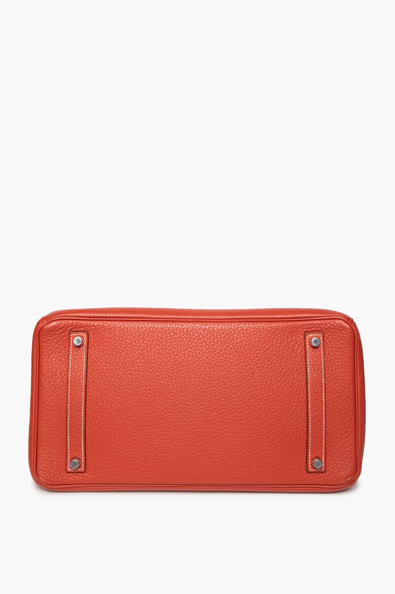 Hermès 2012 Sanguine Clemence Palladium Hardware Birkin 35