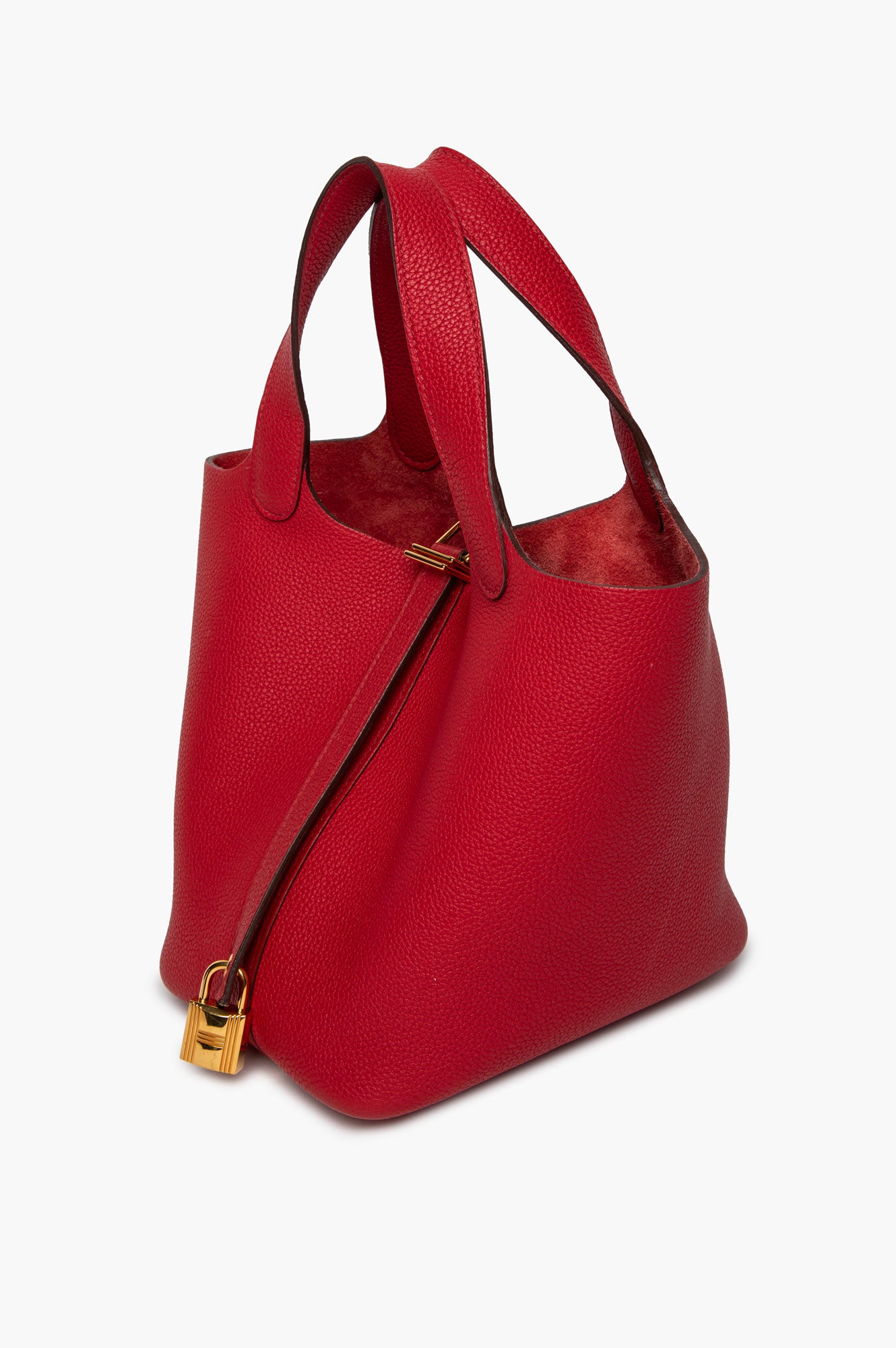 Hermès Rouge Piment Togo Gold Hardware Picotin Lock 18 PM