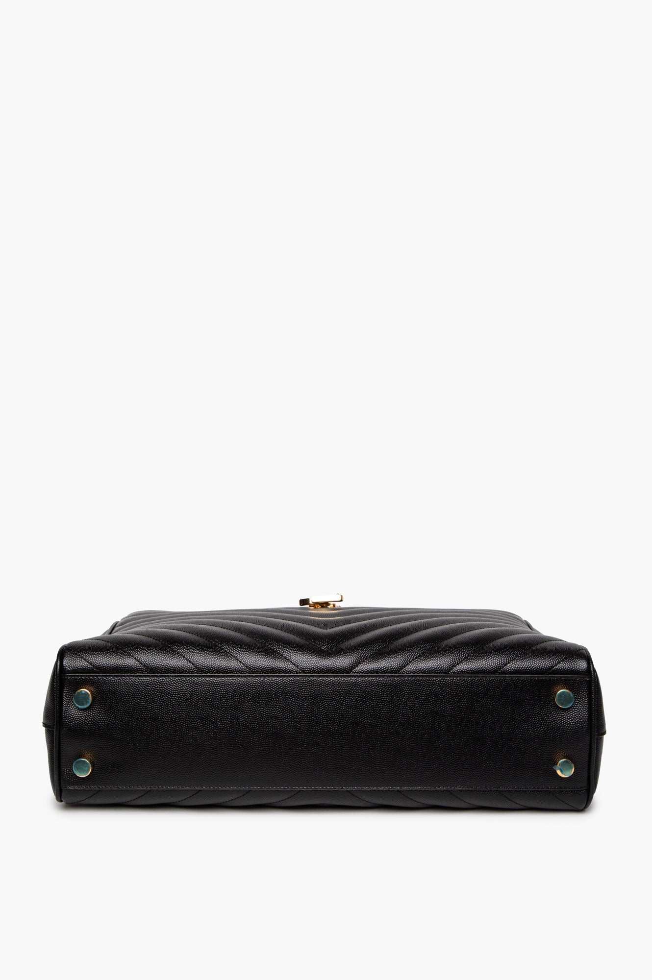 Saint Laurent Black Matelassé Chevron Monogram Shopping Bag