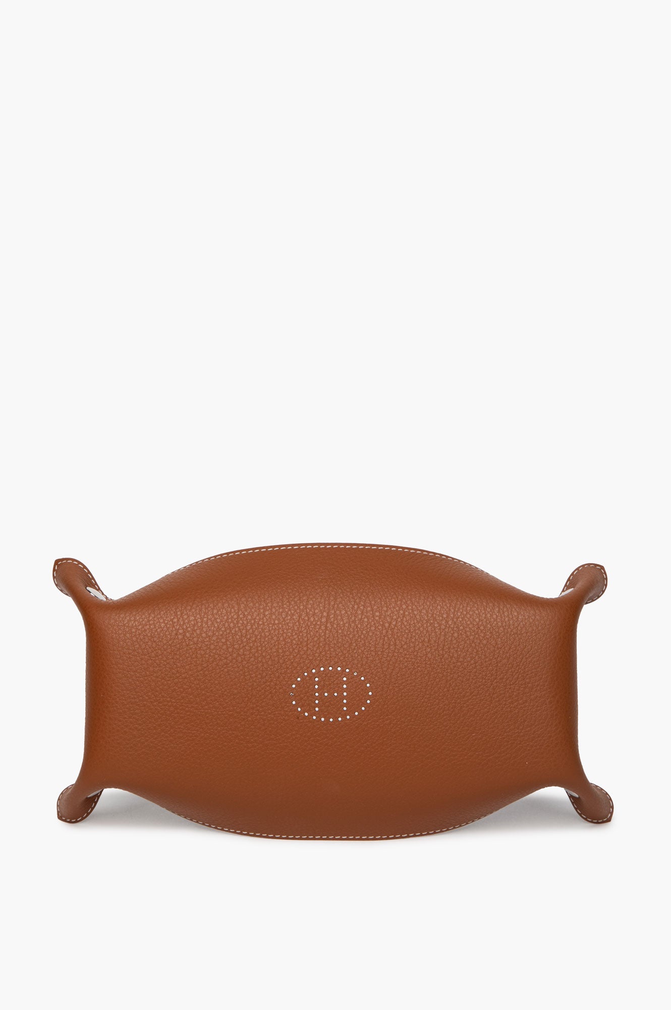 Hermès Ébène/Fauve Smooth Taurillon Leather Mises et Relances Desk Pen Tray