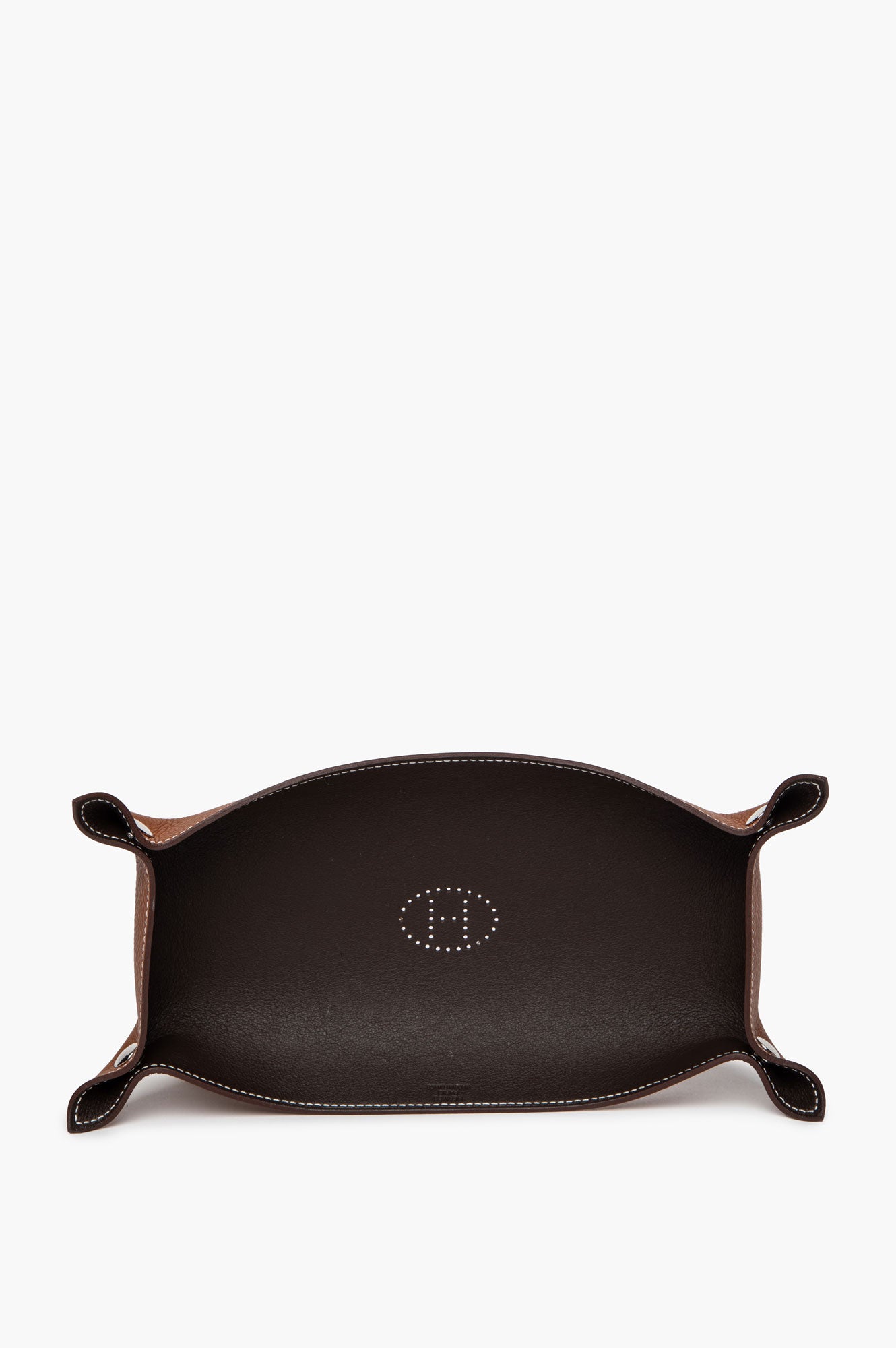 Hermès Ébène/Fauve Smooth Taurillon Leather Mises et Relances Desk Pen Tray