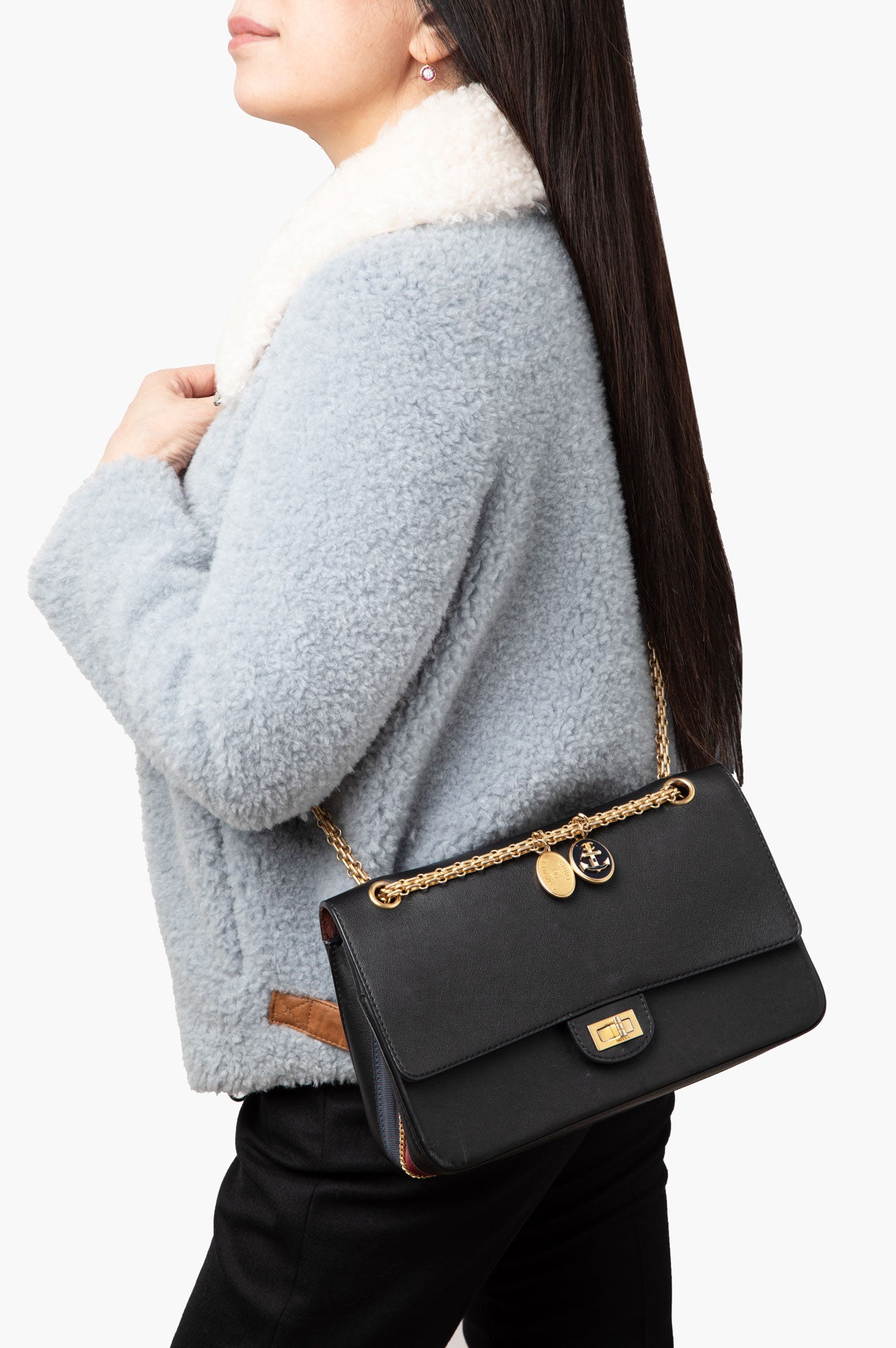 Chanel Black Medallion 2.55 Reissue Double Flap Medium Bag